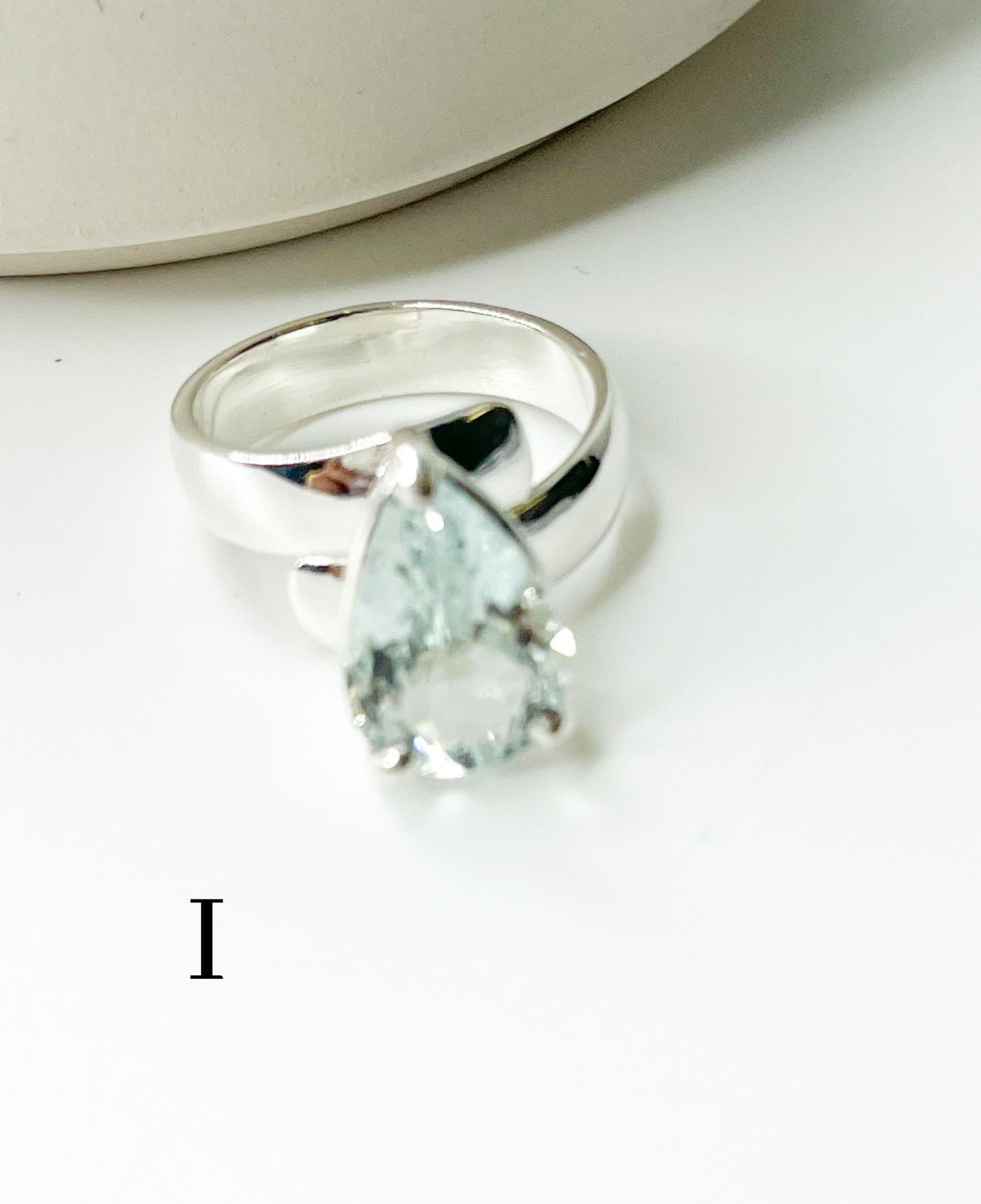 Certified Blue Aquamarine Prong Ring-Solid Sterling Silver