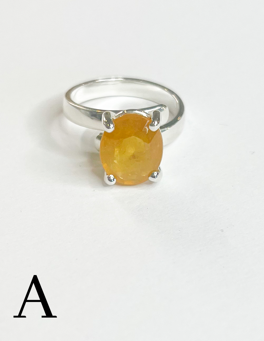 Natural Fanta Sapphire Prong Ring - Solid Sterling Silver