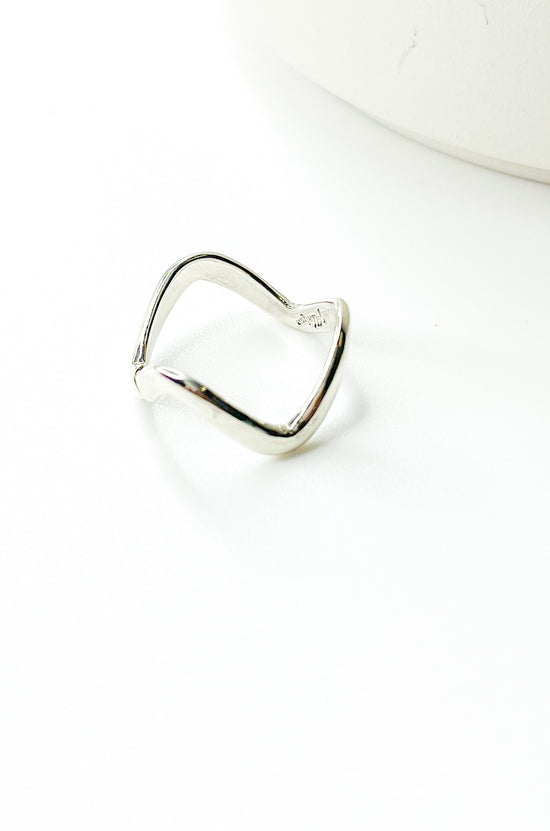 Swiggle Solid Midi Ring - Solid Sterling Silver