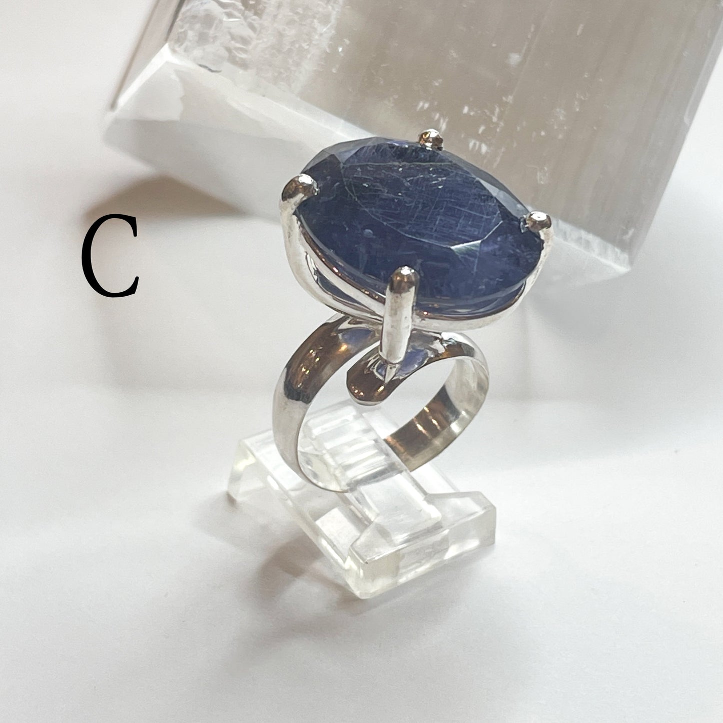 Iolite Prong Ring - Solid Sterling Silver