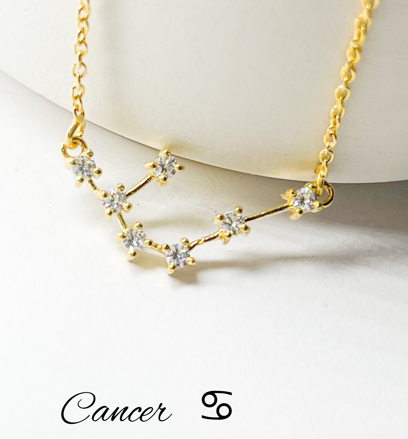 Cancer Zodiac Necklace - Gold