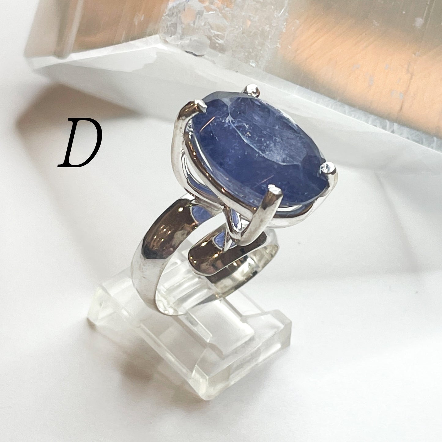 Iolite Prong Ring - Solid Sterling Silver