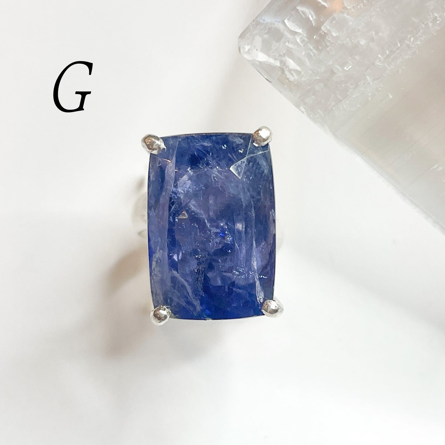Iolite Prong Ring - Solid Sterling Silver