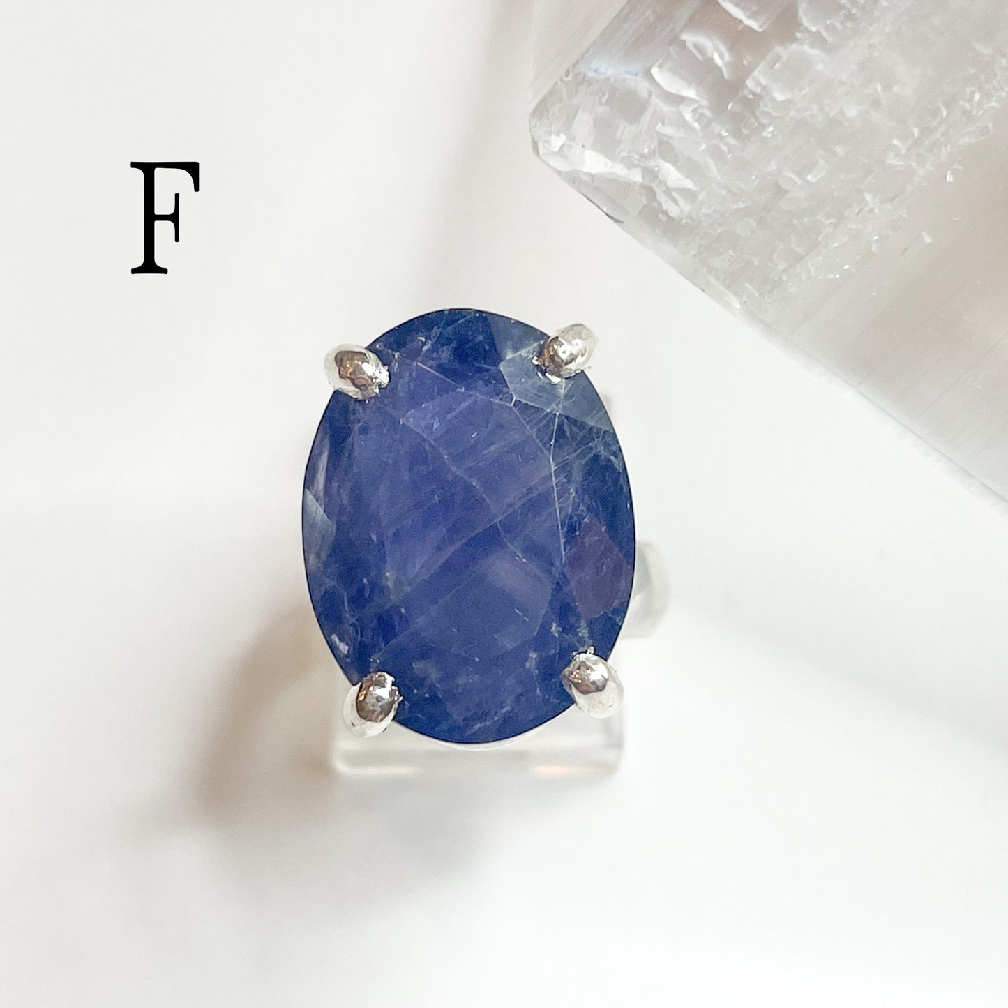 Iolite Prong Ring - Solid Sterling Silver