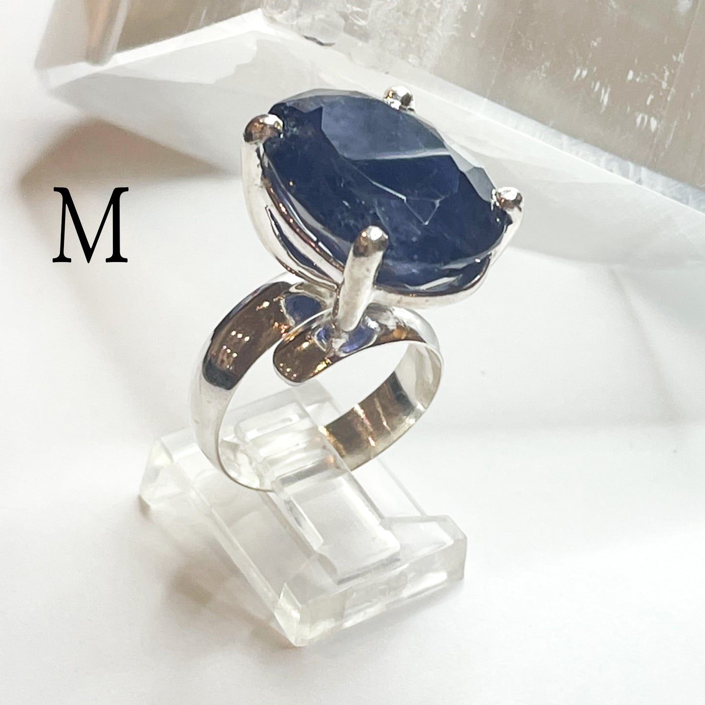 Iolite Prong Ring - Solid Sterling Silver