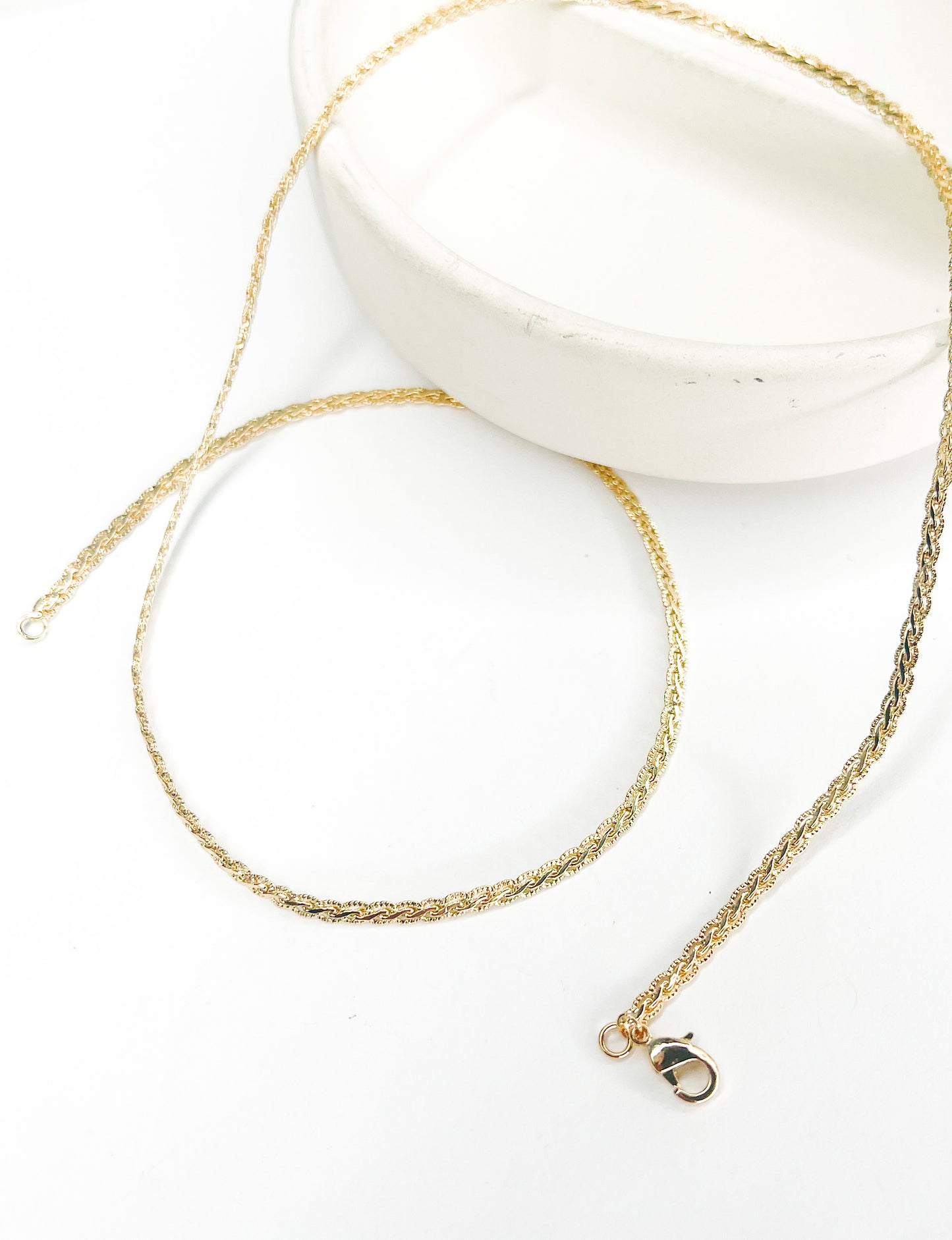 Flat Vintage Braid Chain - 18k Gold Filled