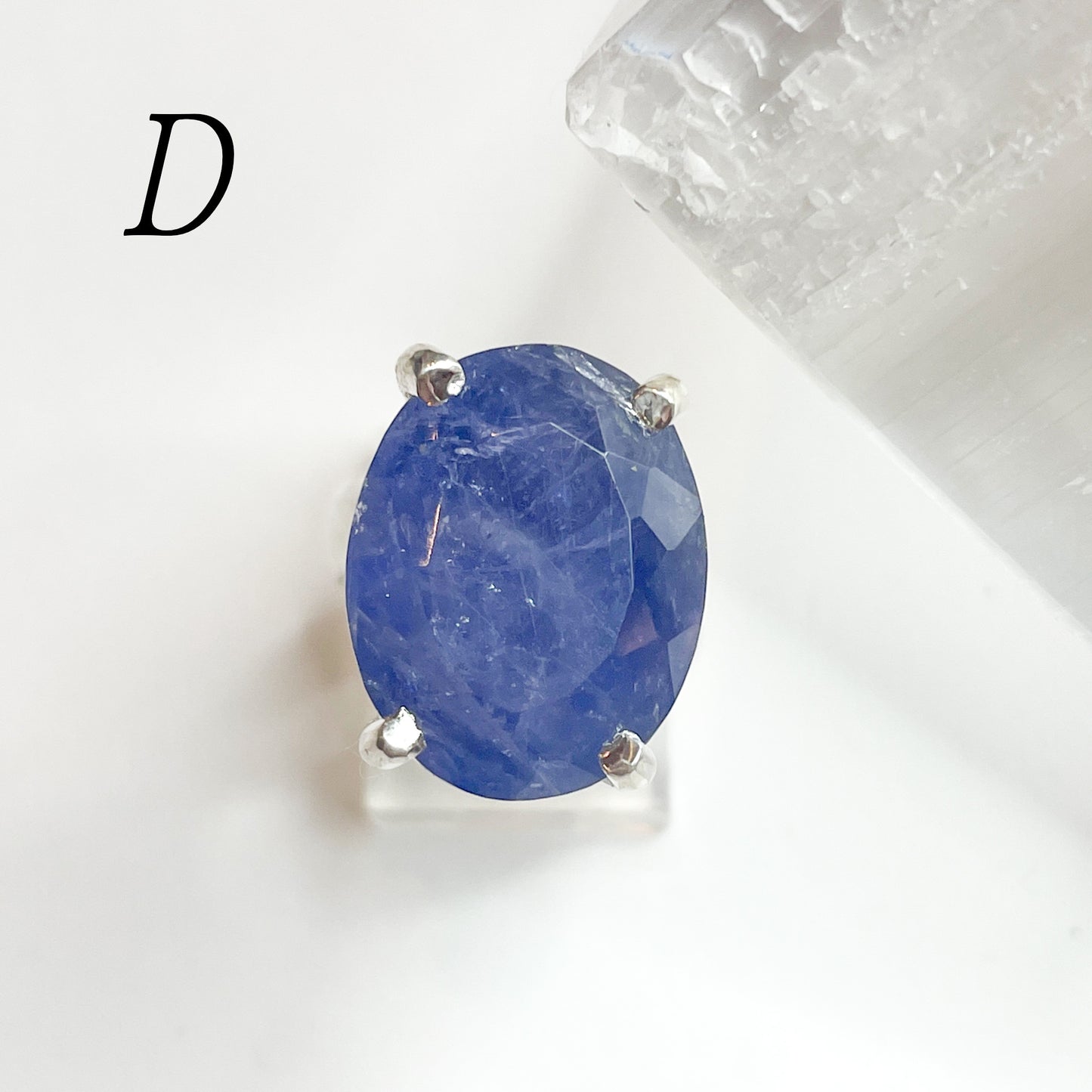 Iolite Prong Ring - Solid Sterling Silver