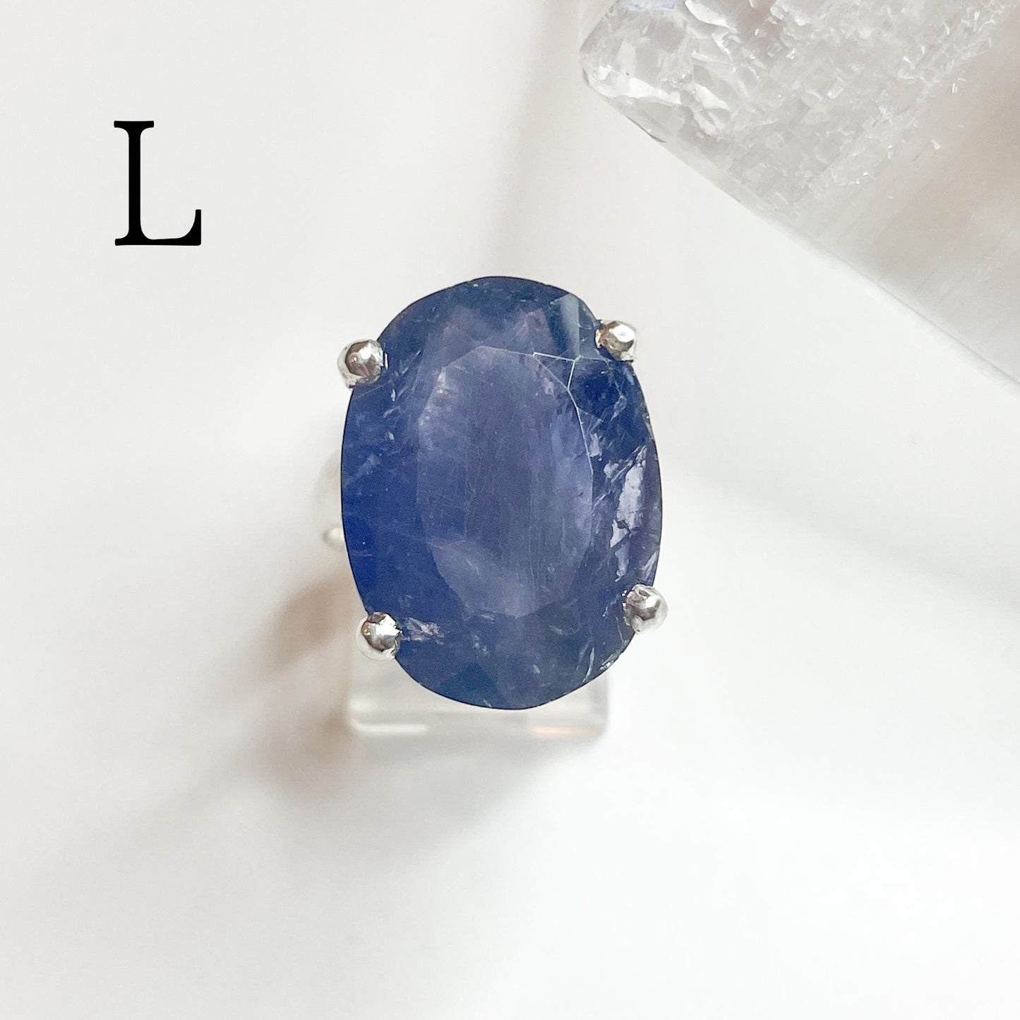 Iolite Prong Ring - Solid Sterling Silver