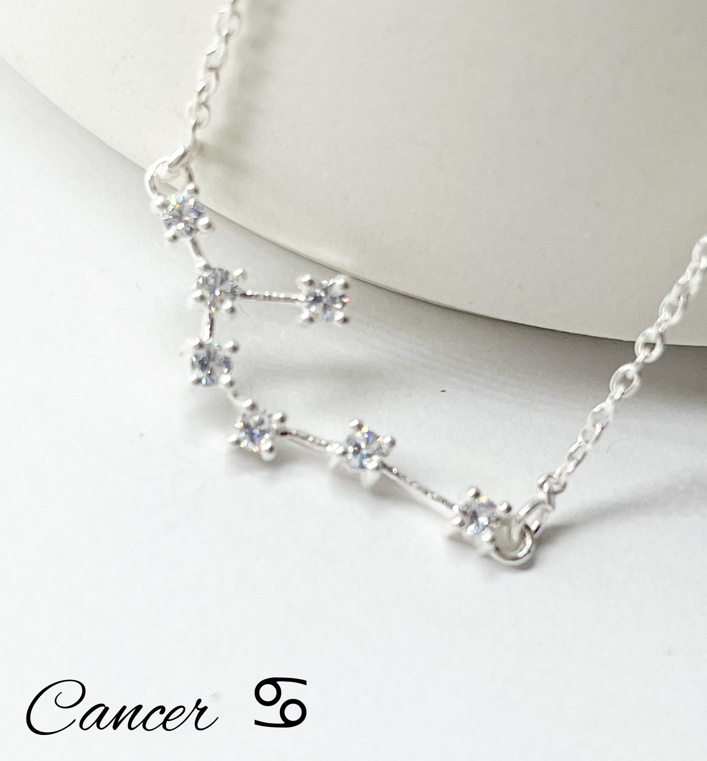 Cancer Zodiac Necklace - Silver