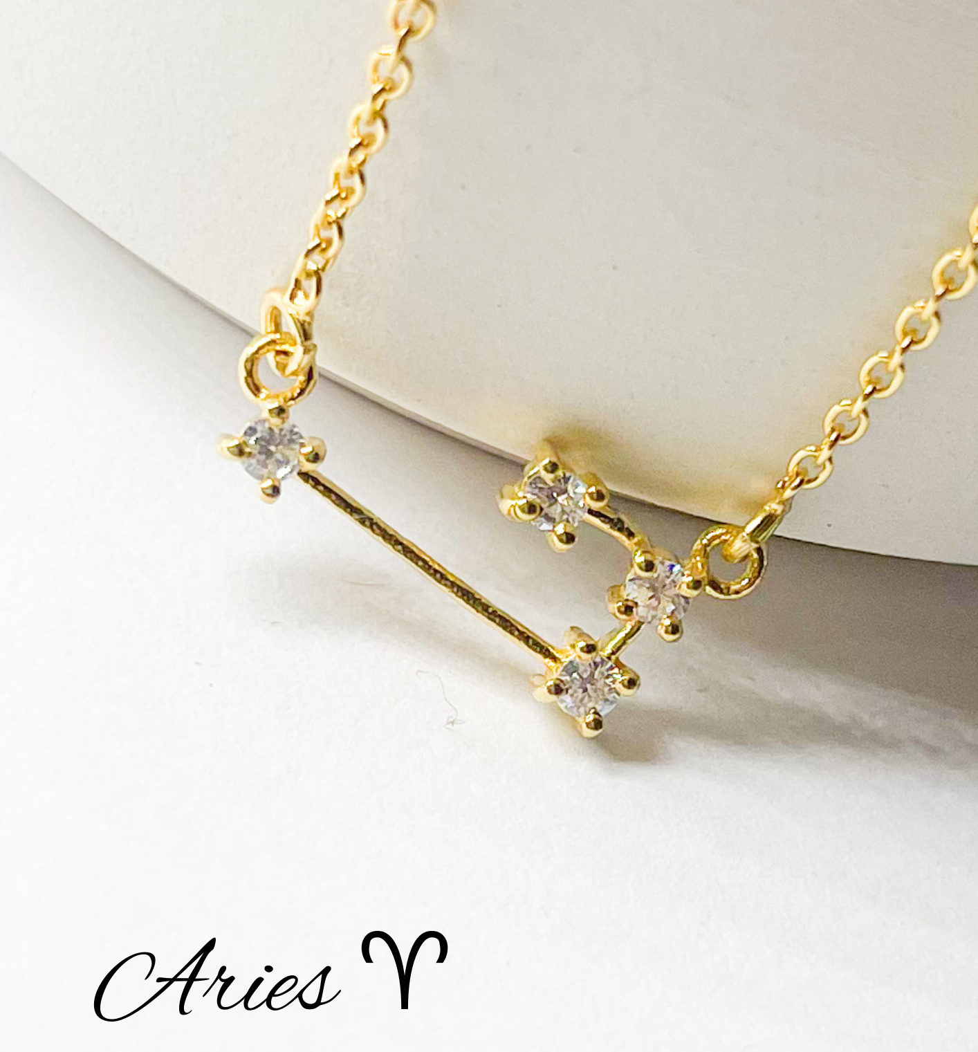 Aries Zodiac Necklace - Gold