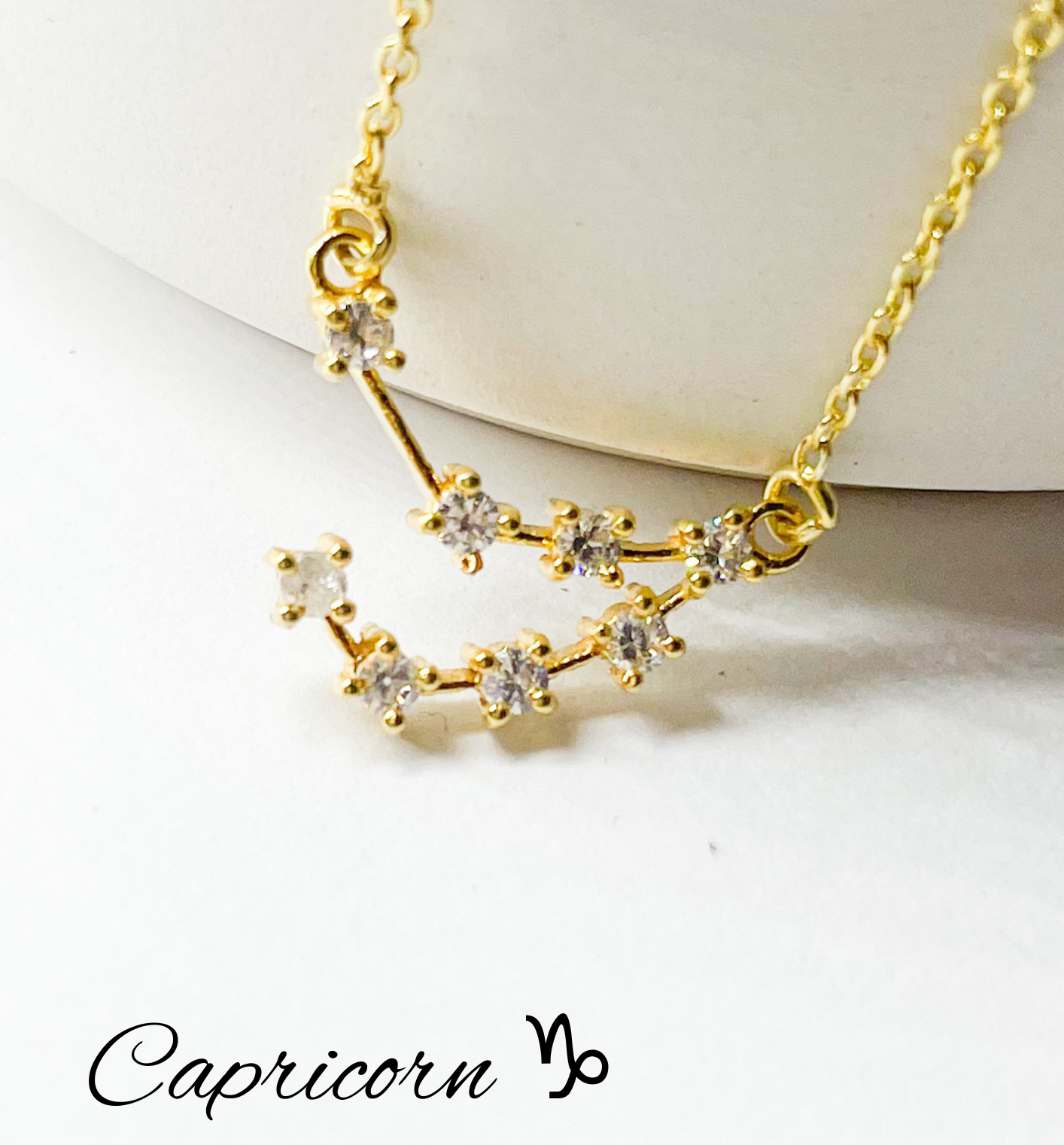 Capricorn Zodiac Necklace - Gold
