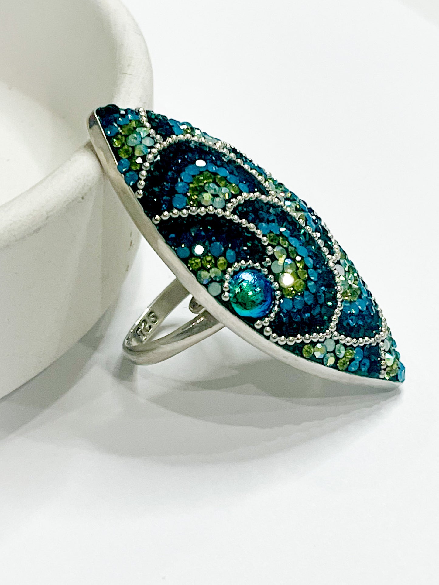 Statement Mosaic Marque Rings - Solid sterling Silver