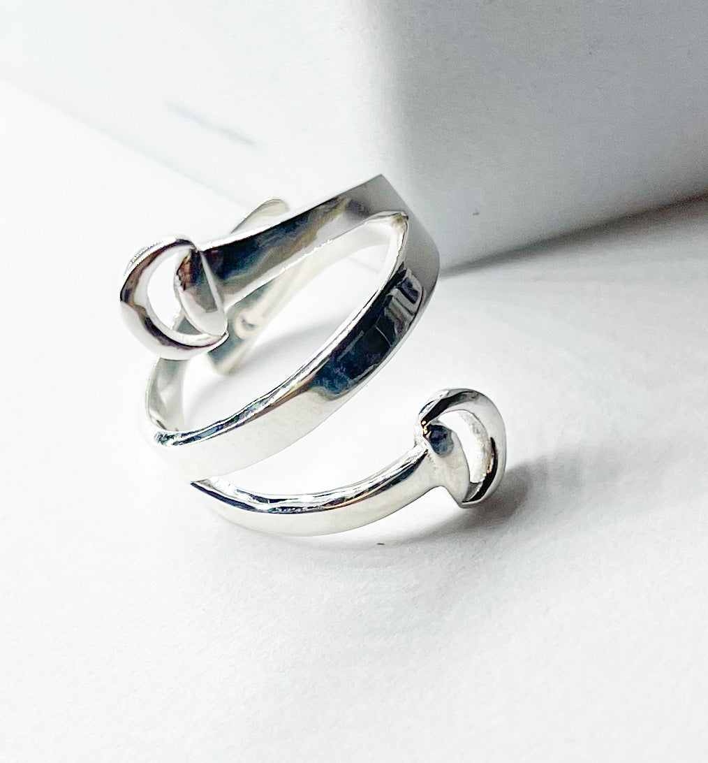 Belt Style Adjustable Ring - Solid Sterling Silver