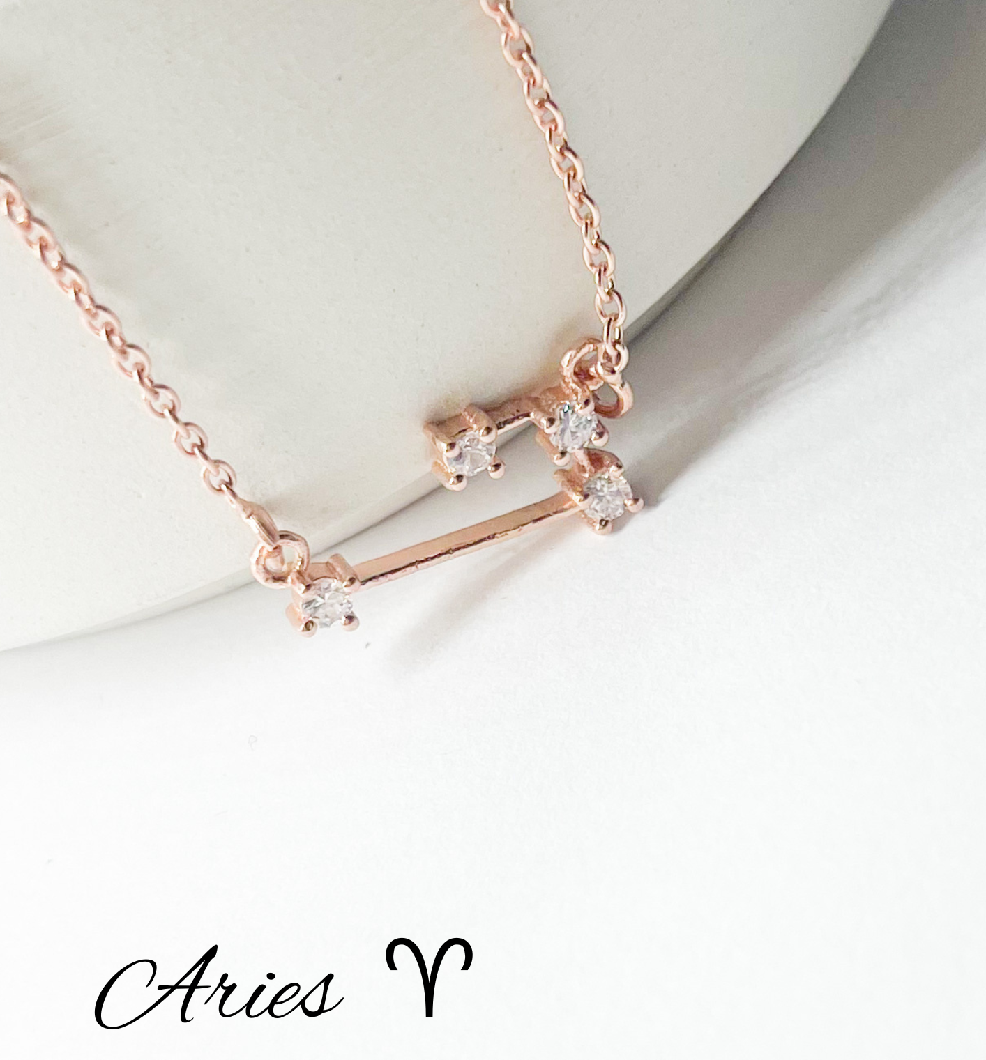 Aries Zodiac Necklace - Rose