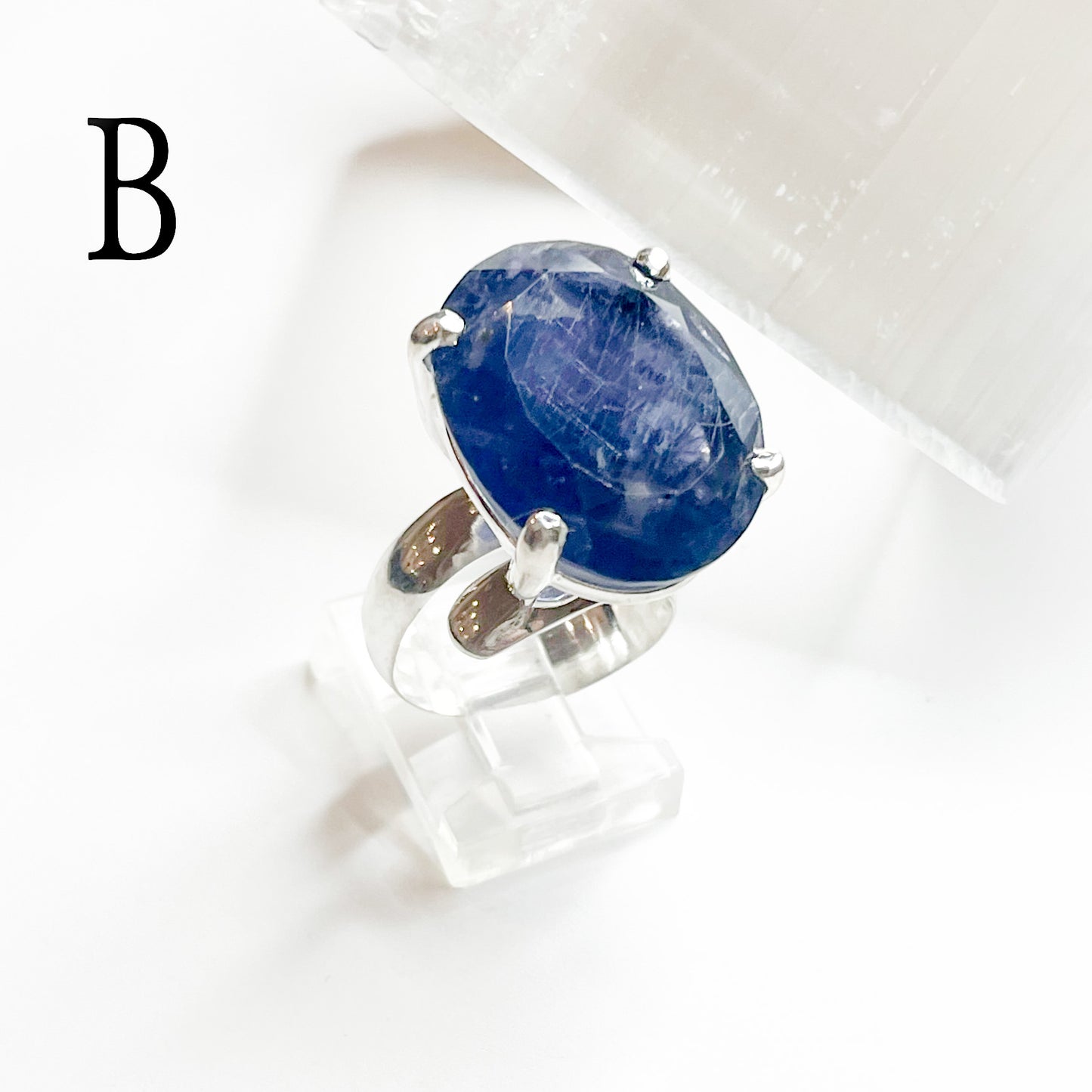 Iolite Prong Ring - Solid Sterling Silver