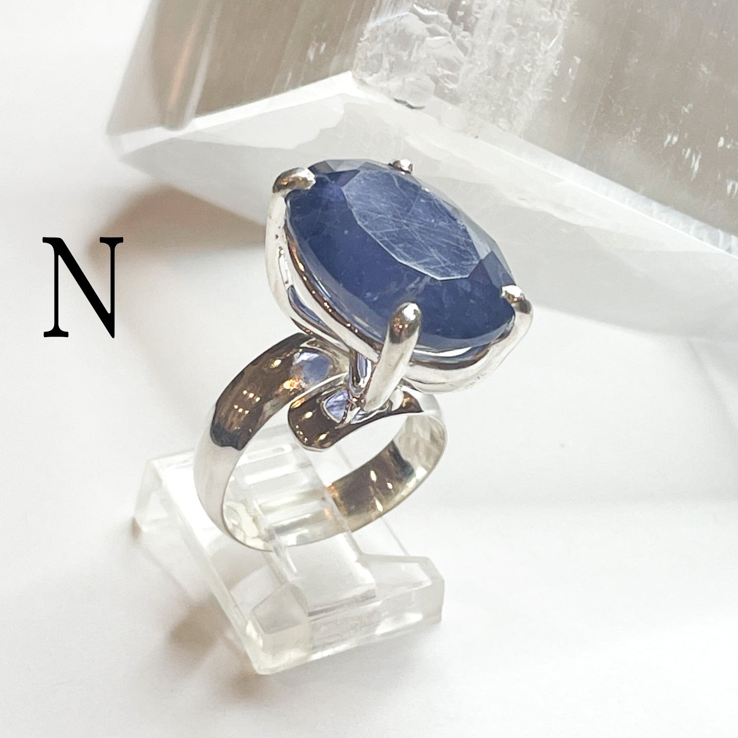 Iolite Prong Ring - Solid Sterling Silver