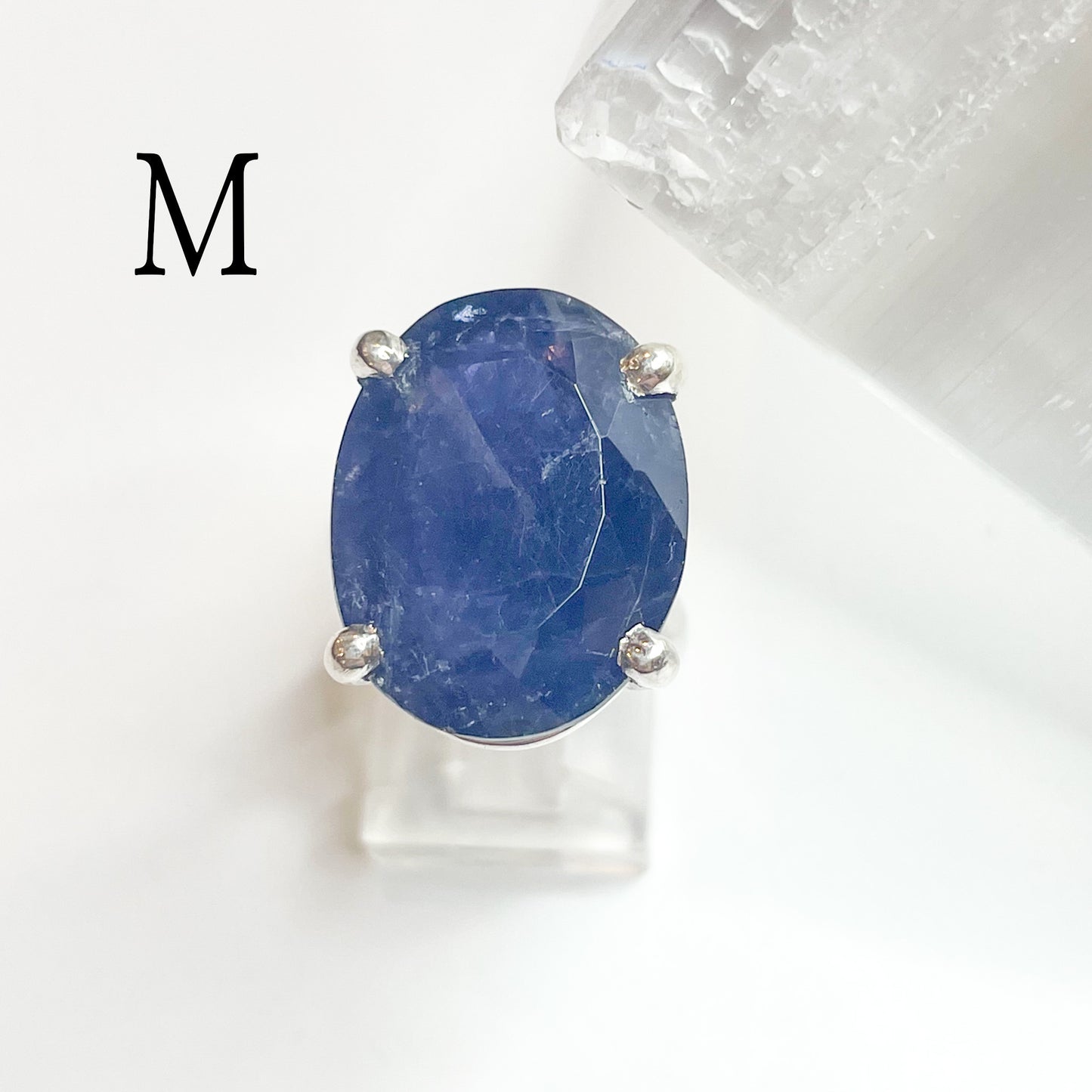 Iolite Prong Ring - Solid Sterling Silver