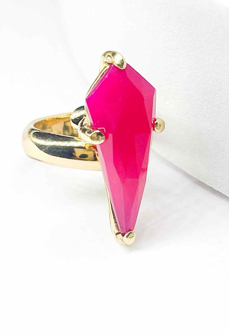 Pink Chalcedony Kites Prong Ring-Alchemia