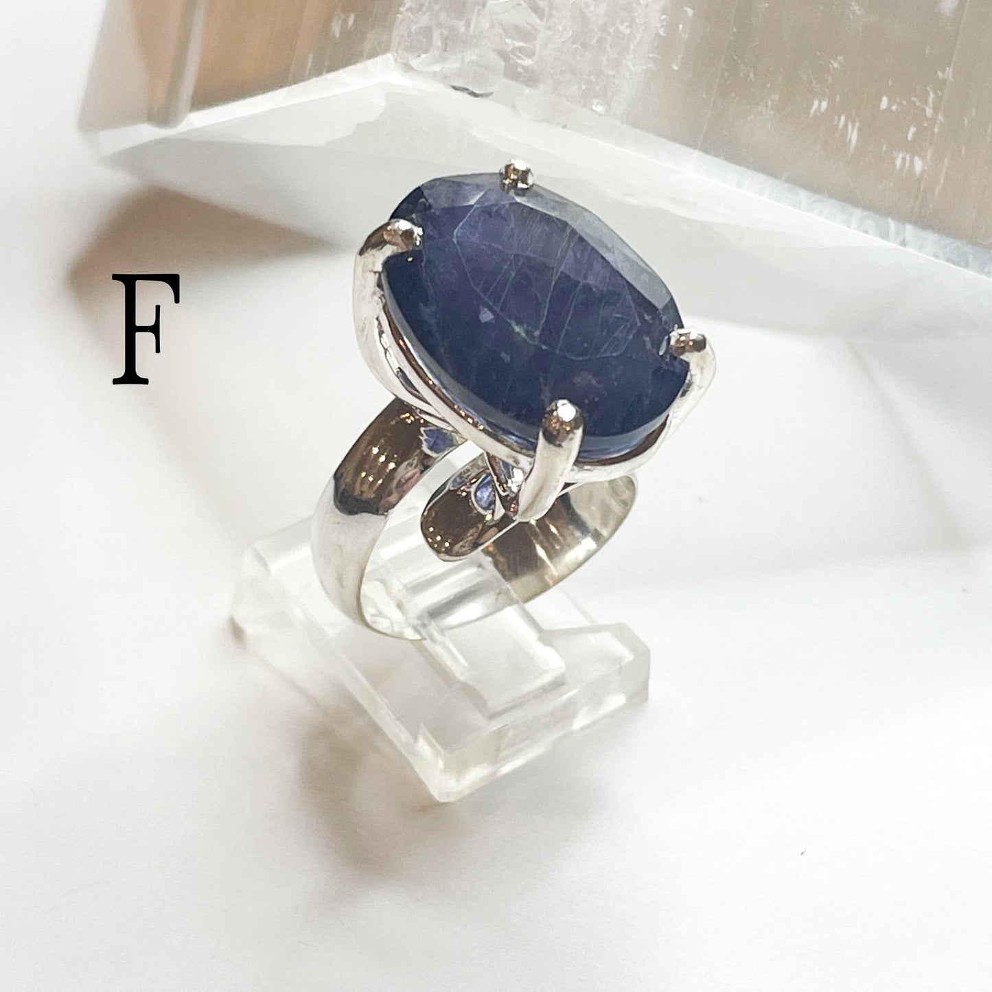 Iolite Prong Ring - Solid Sterling Silver