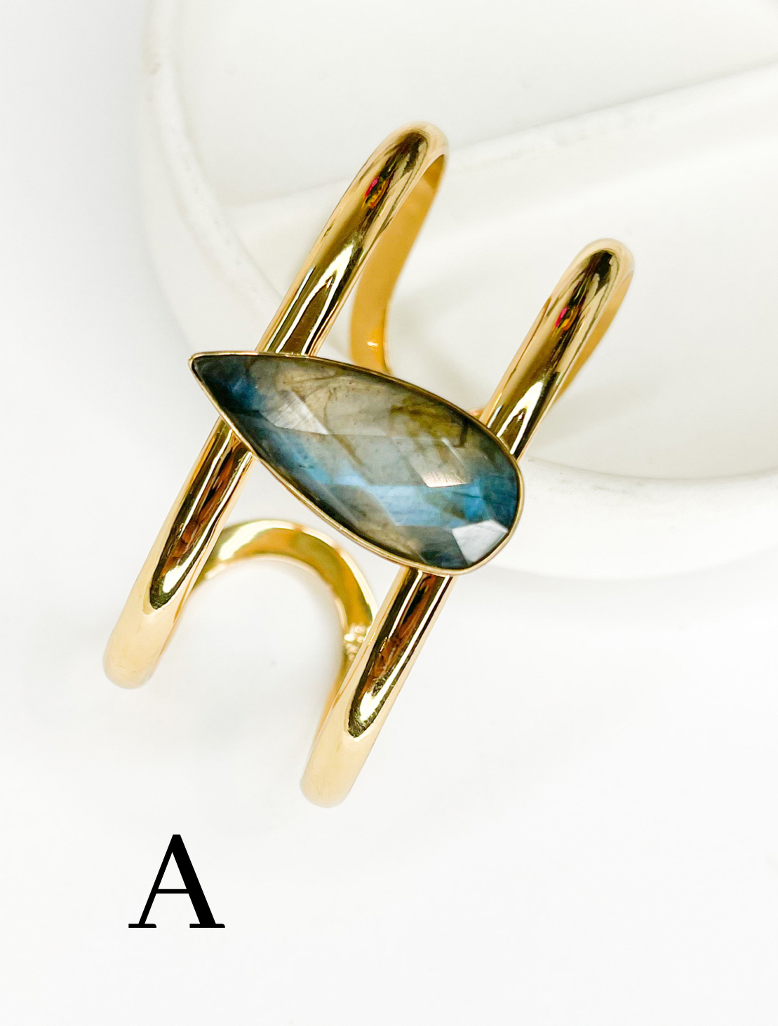 Labradorite Teardrop Double Cuff-Alchemia