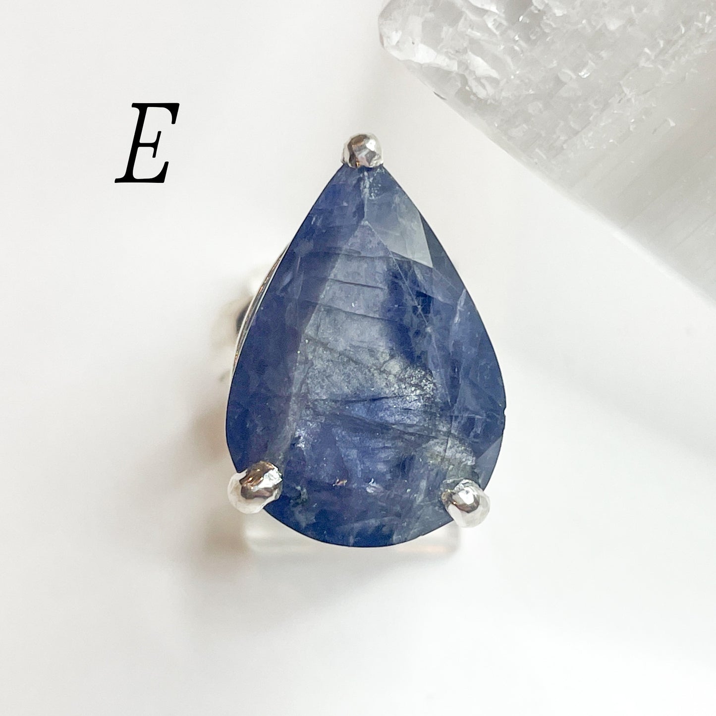 Iolite Prong Ring - Solid Sterling Silver