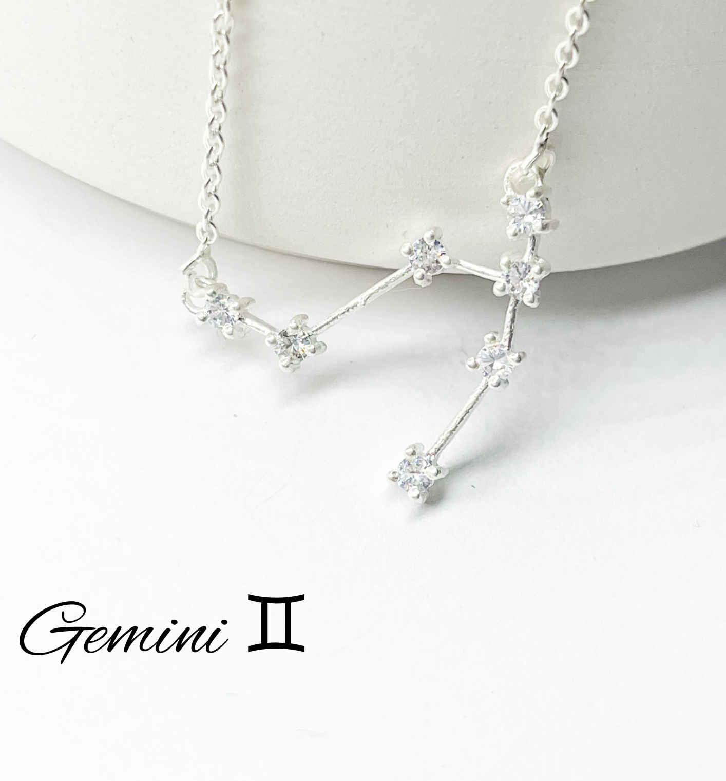 Gemini Zodiac Necklace - Silver