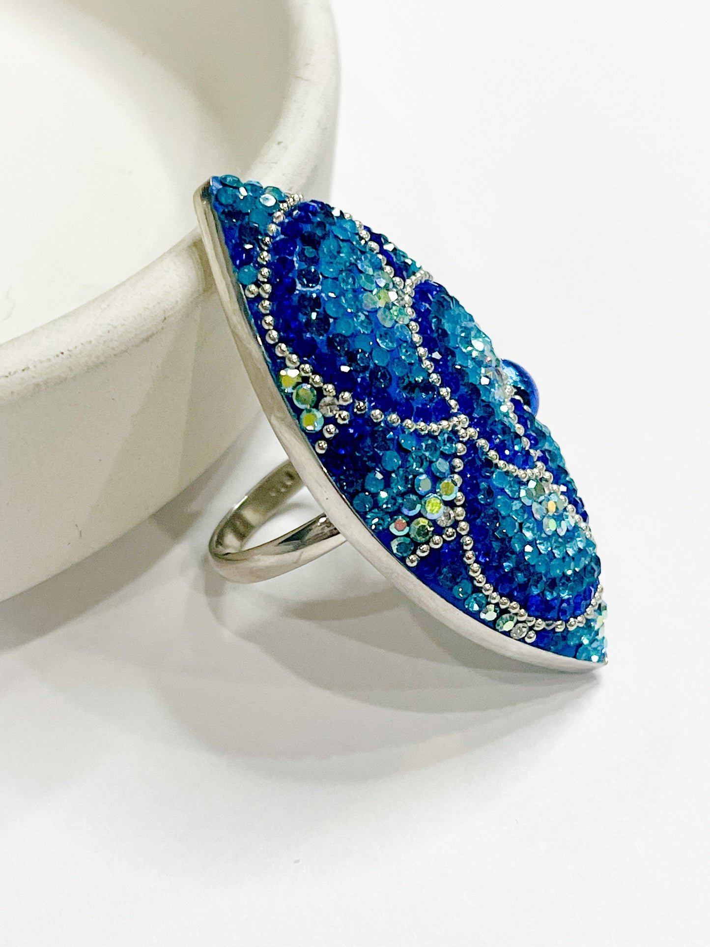 Statement Mosaic Marque Rings - Solid sterling Silver