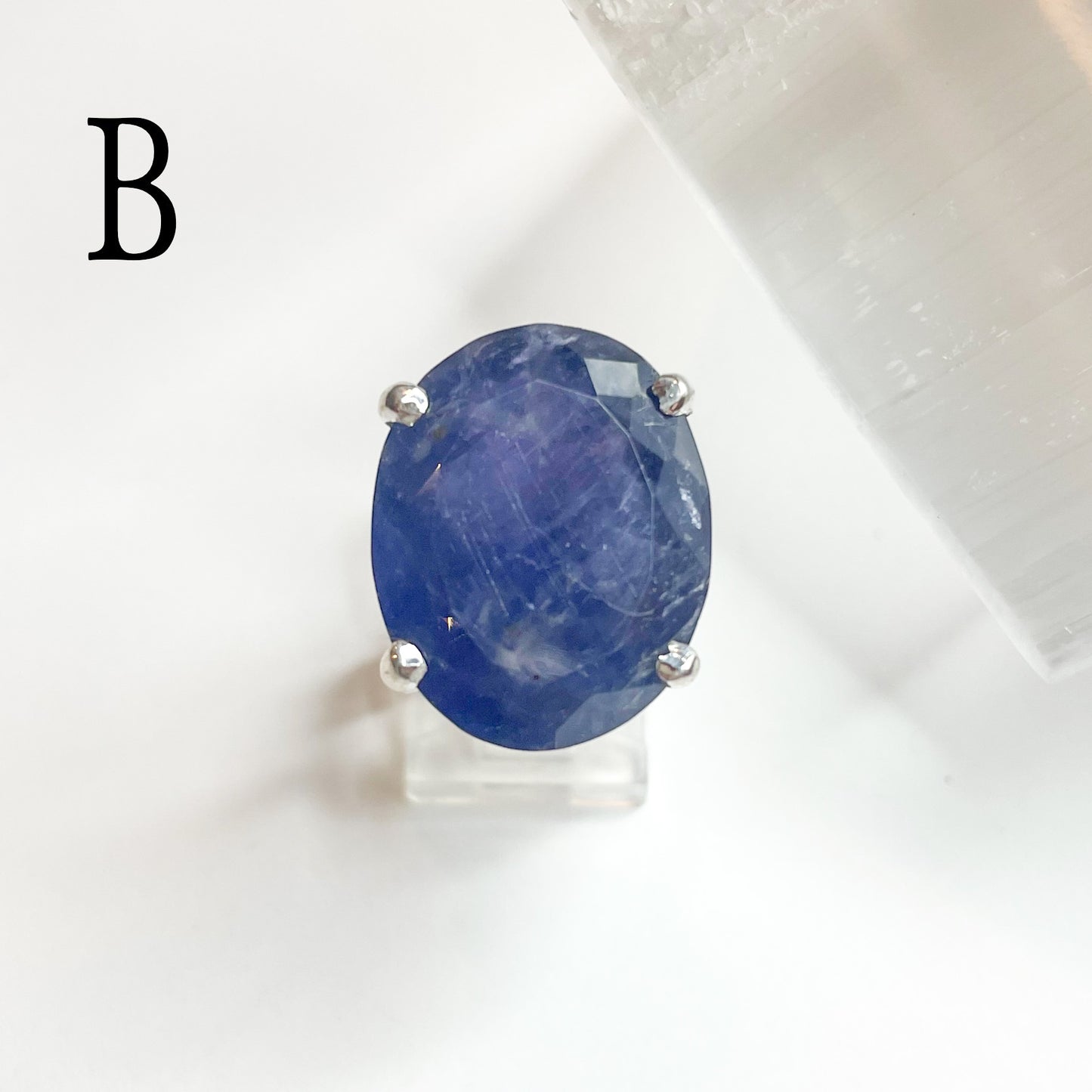 Iolite Prong Ring - Solid Sterling Silver
