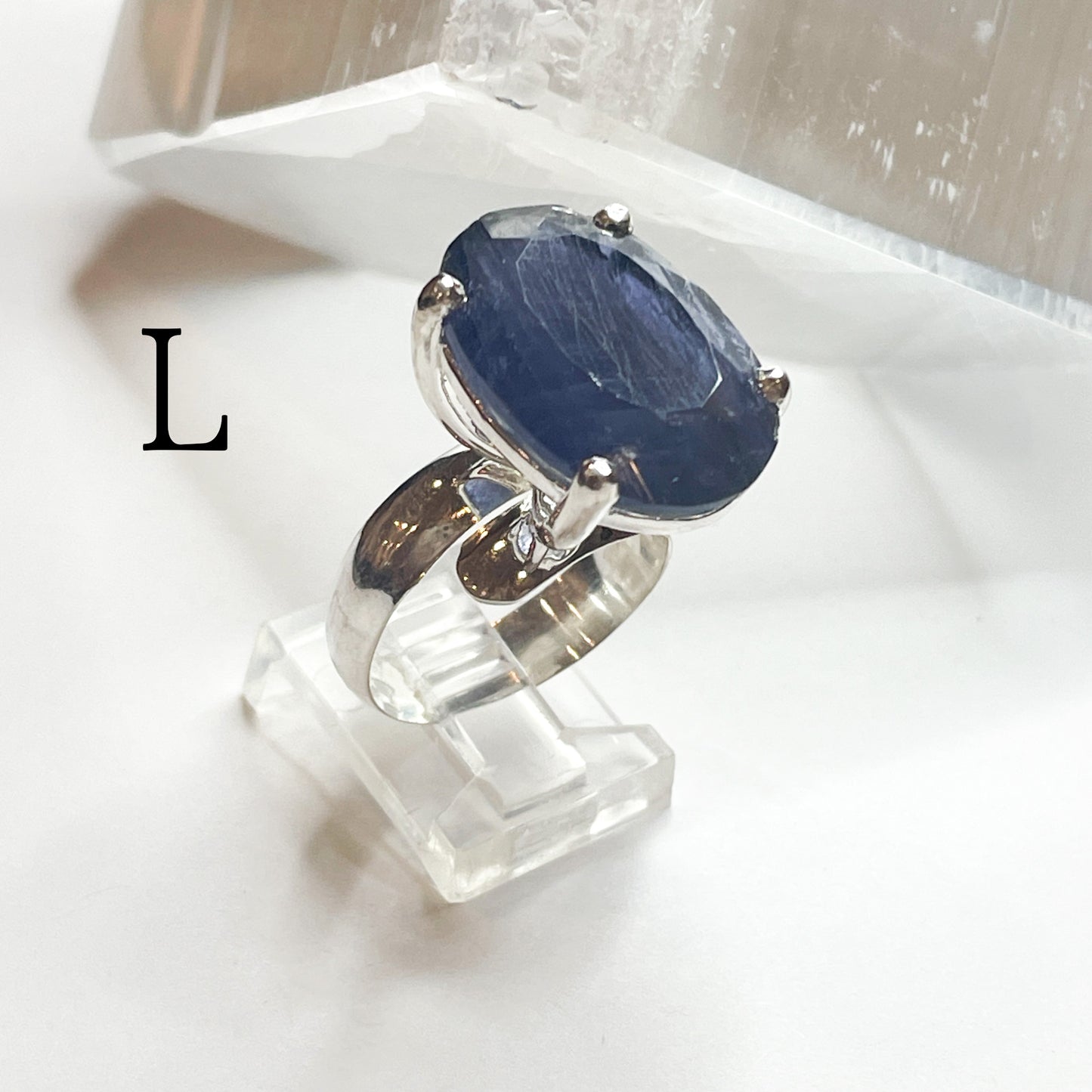 Iolite Prong Ring - Solid Sterling Silver