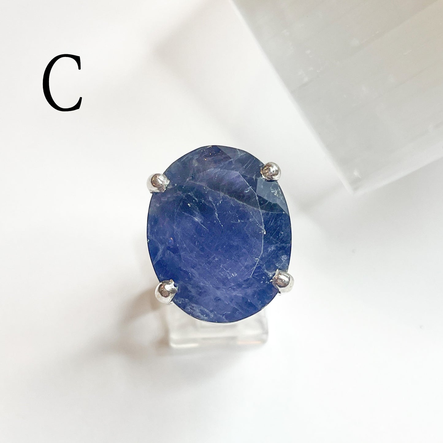 Iolite Prong Ring - Solid Sterling Silver