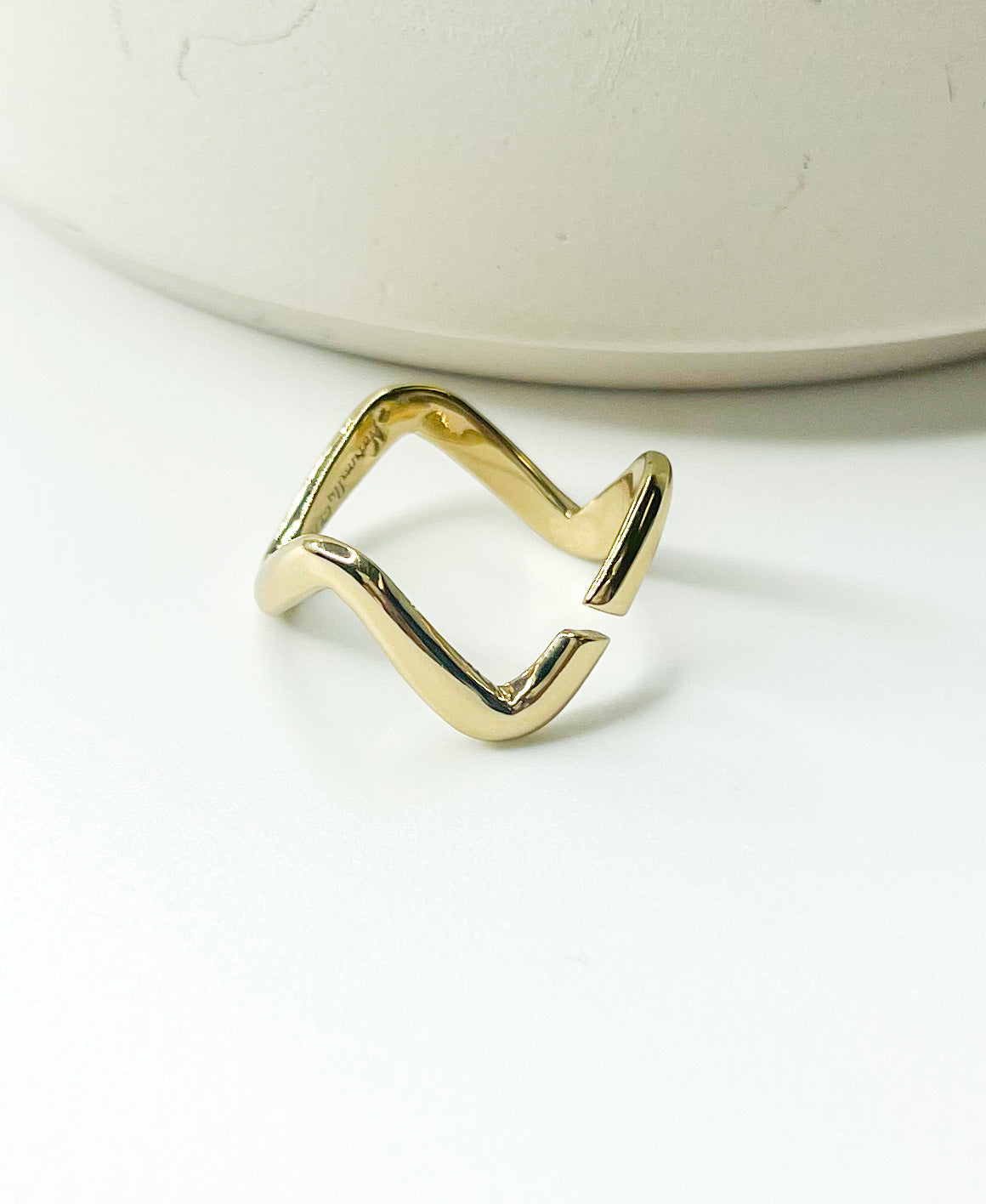 Swiggle Solid Midi Ring - Both Metals