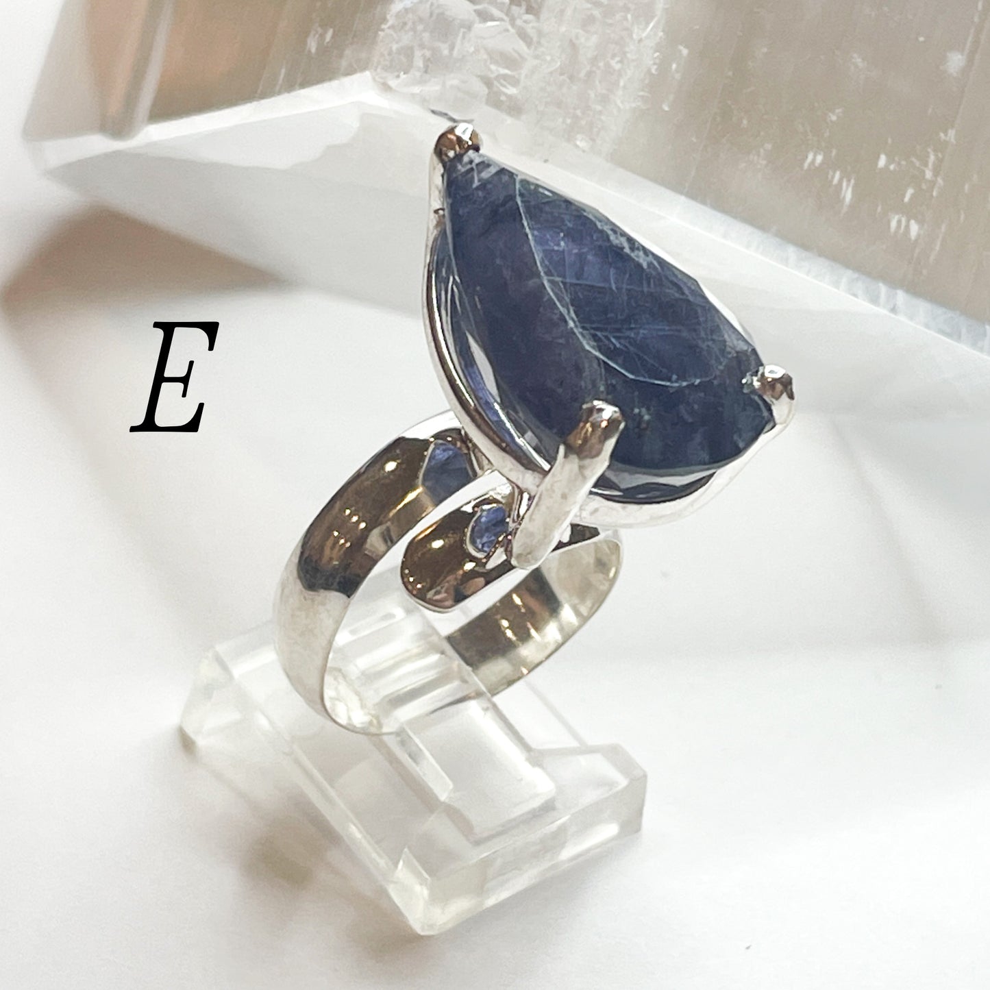Iolite Prong Ring - Solid Sterling Silver