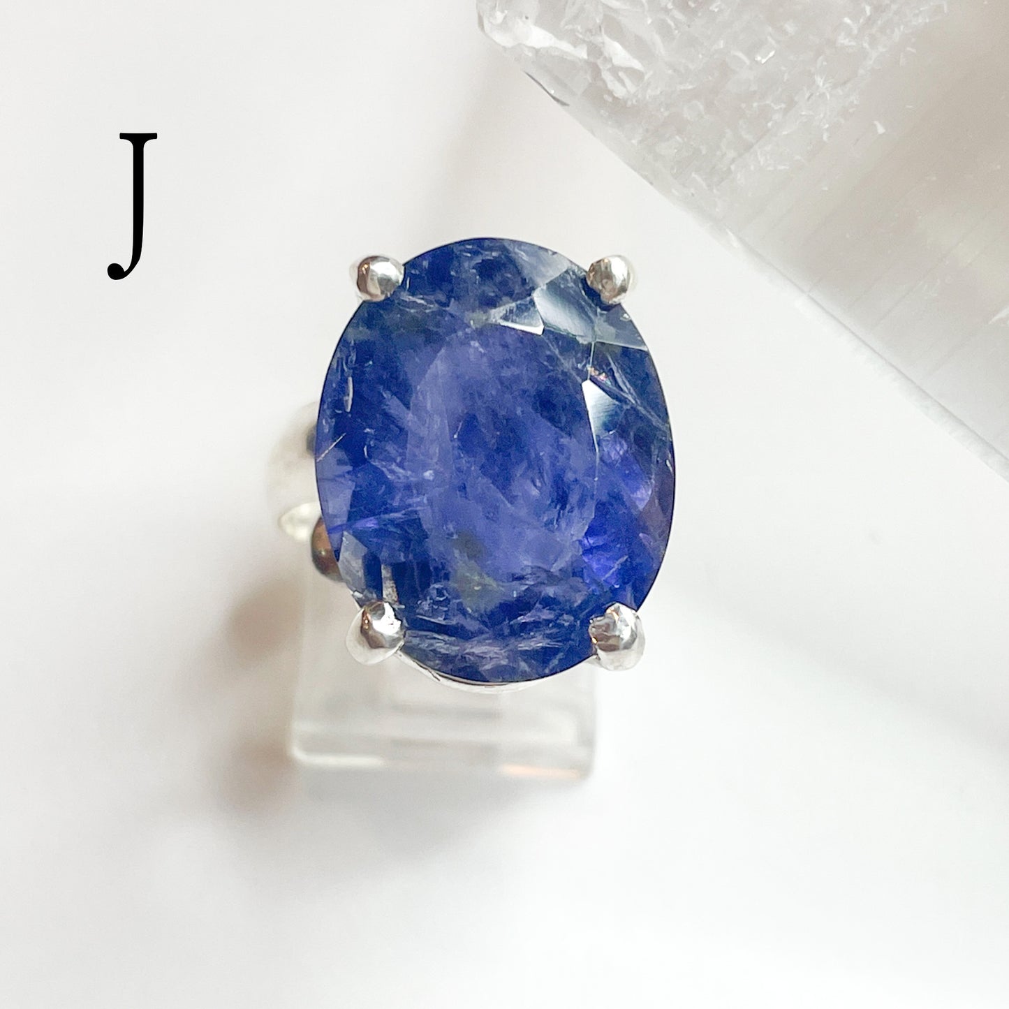 Iolite Prong Ring - Solid Sterling Silver