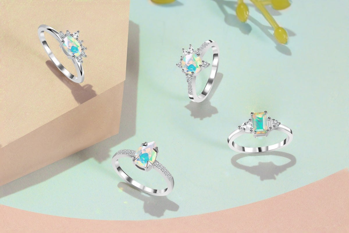 a group of earrings