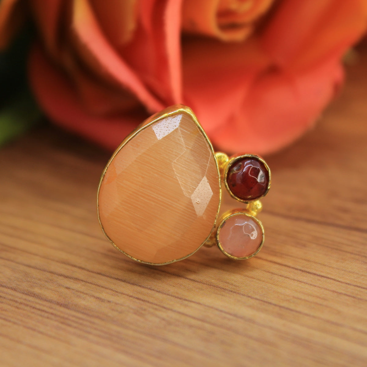 a close up of a ring on a table