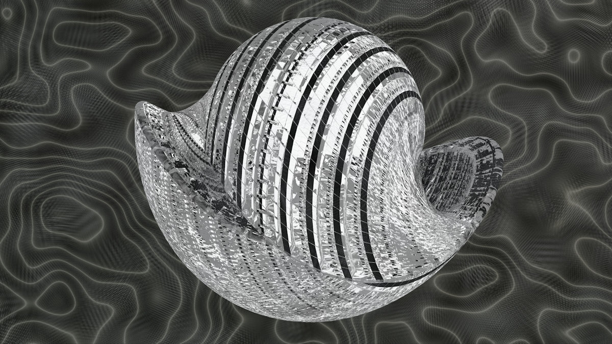 Glass bowl with black stripes on textured background