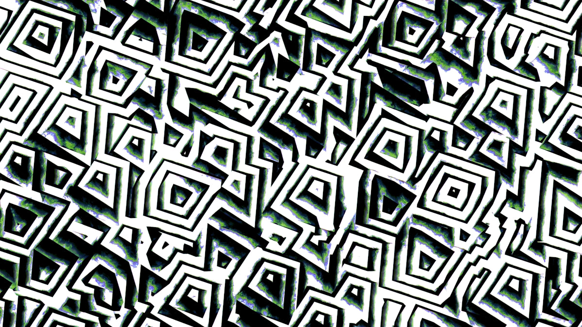 Abstract geometric pattern with black and white squares.
