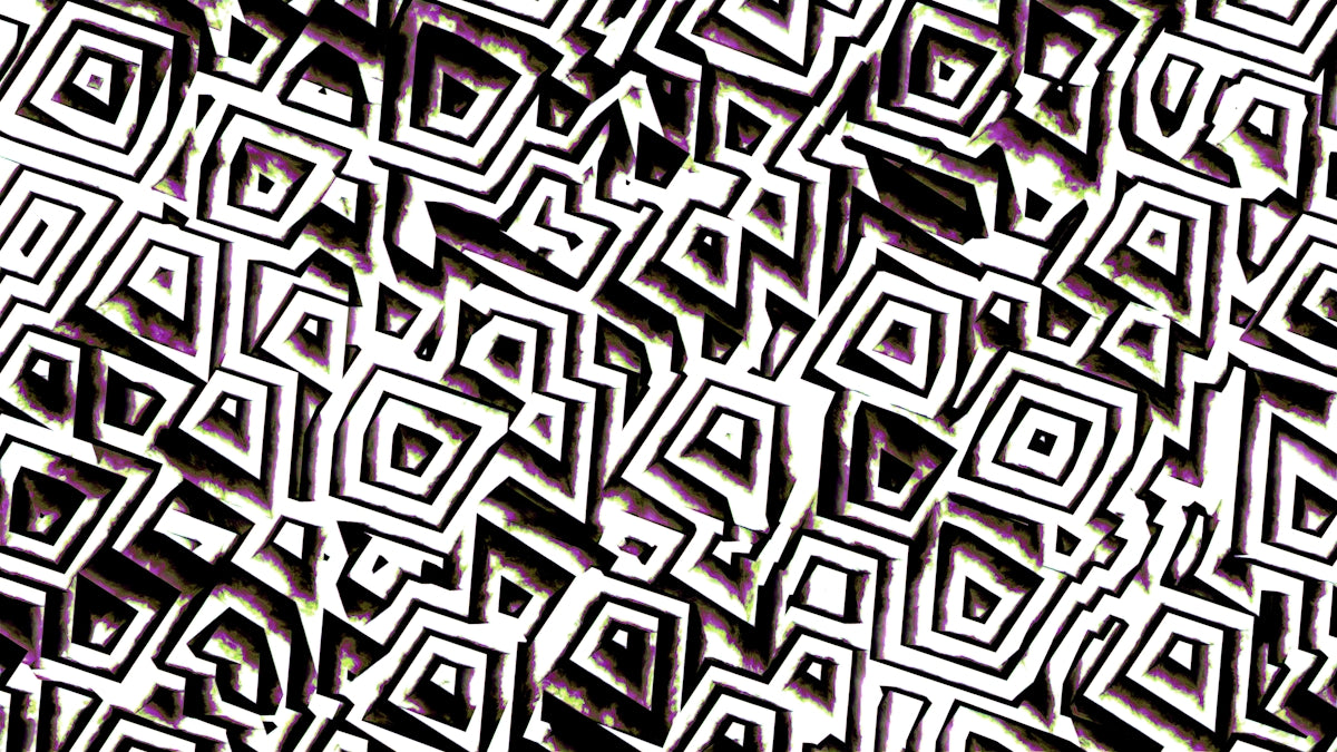 Abstract geometric pattern with black and white squares.