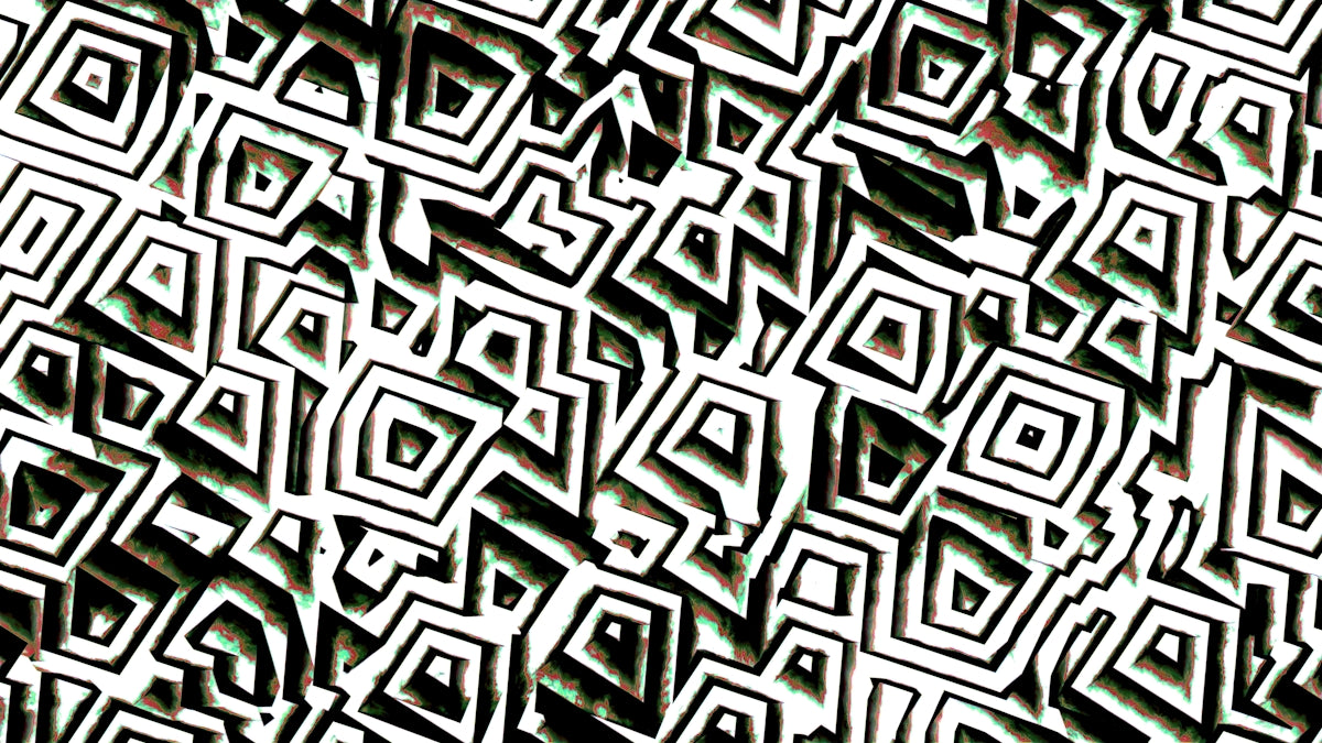 Abstract geometric pattern with black and white squares.