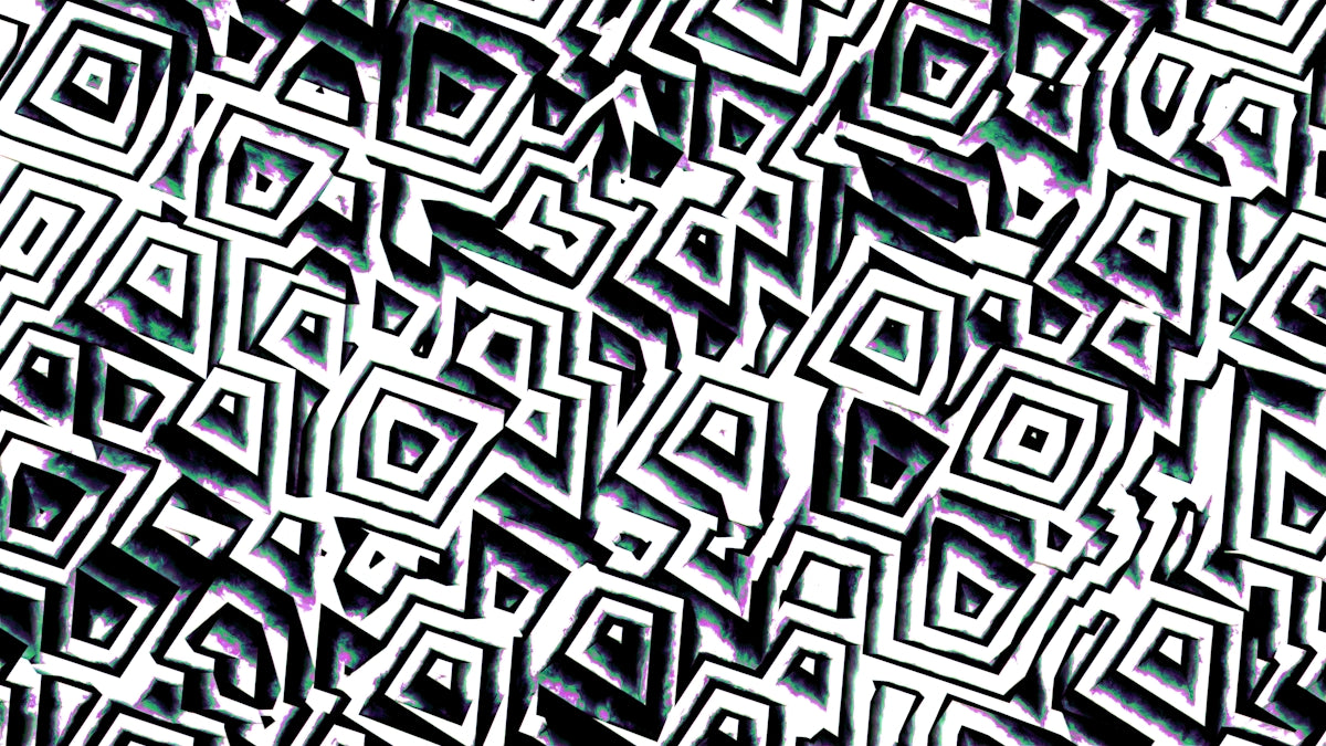 Abstract geometric pattern of black and white shapes