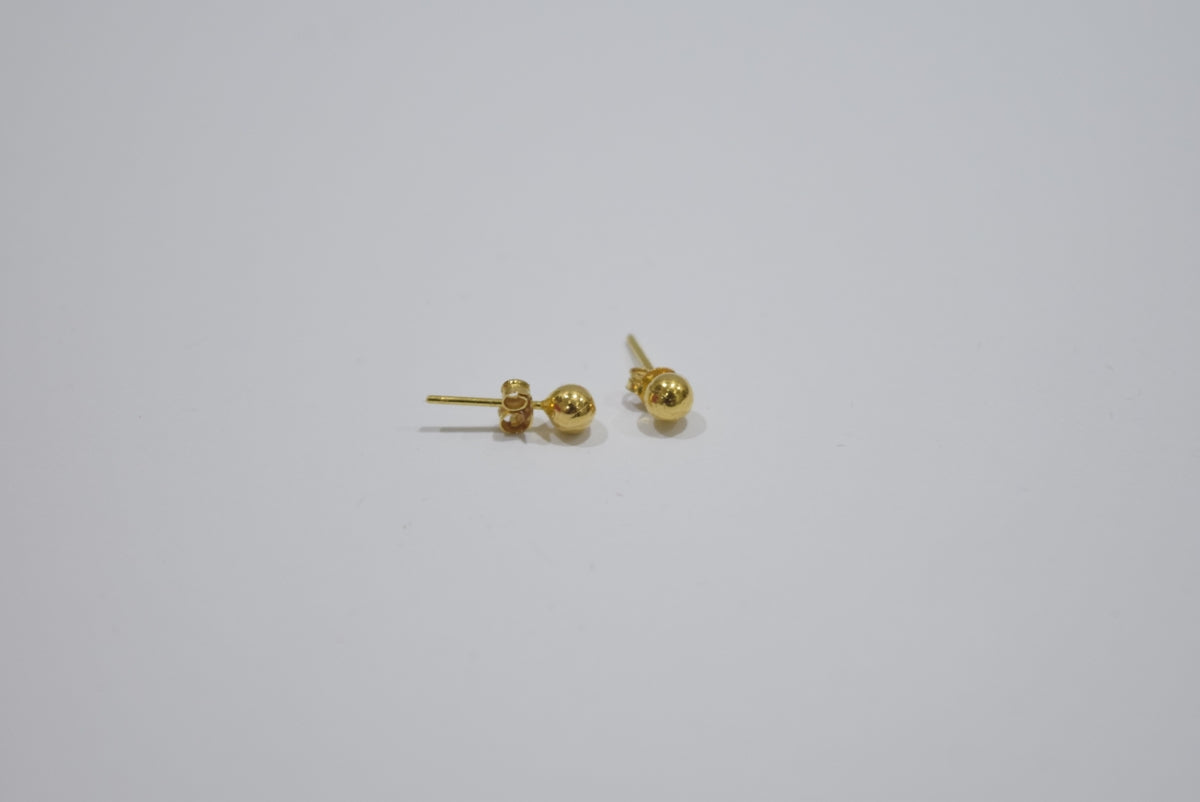 Pair of small gold ball stud earrings