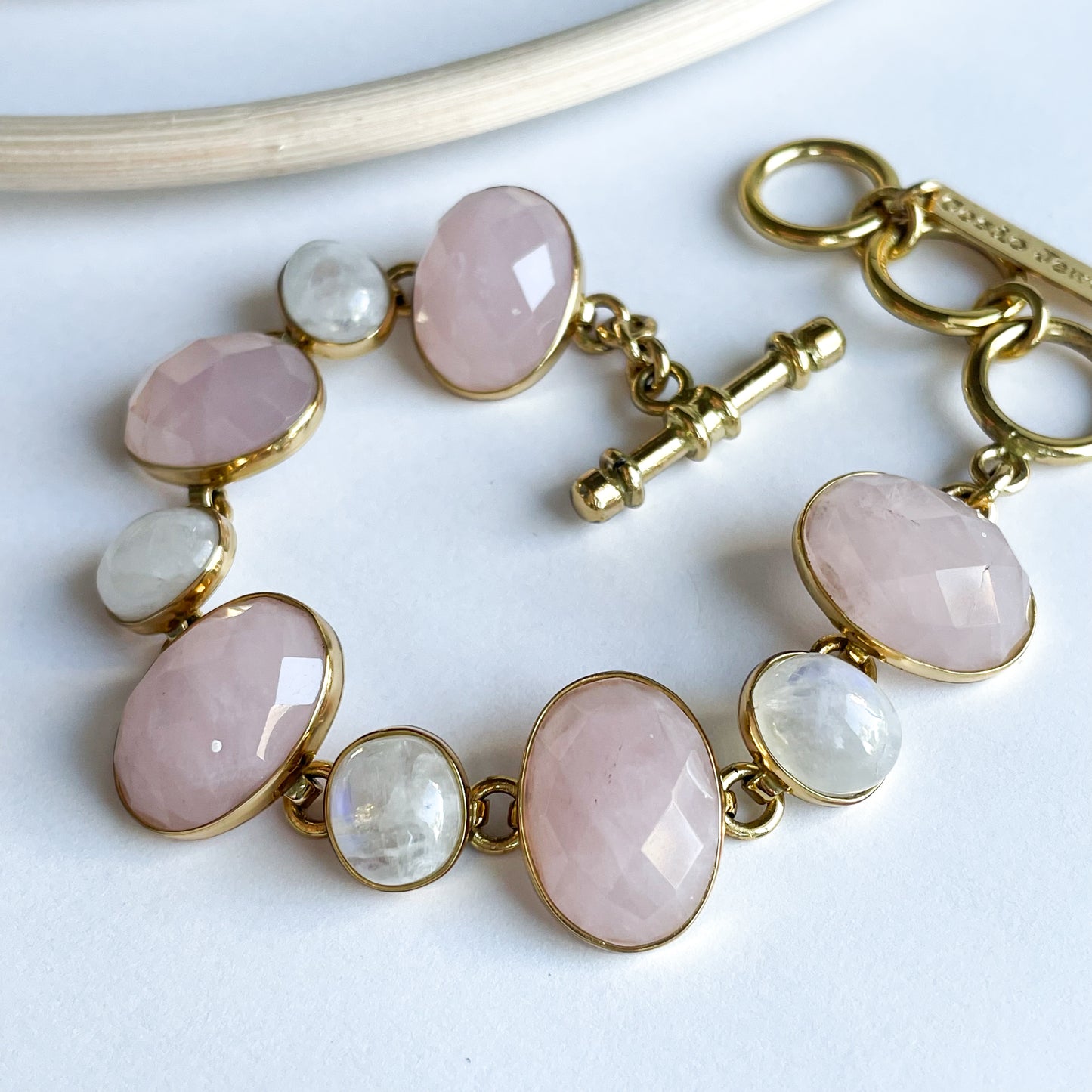 Rose Quartz & Rainbow Moonstone Bracelet  - Alchemia