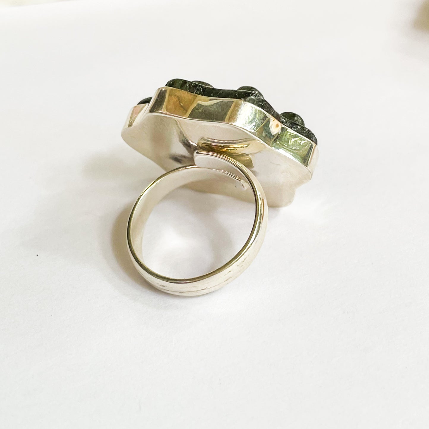 Labradorite Dog Paw Ring - Solid Sterling Silver