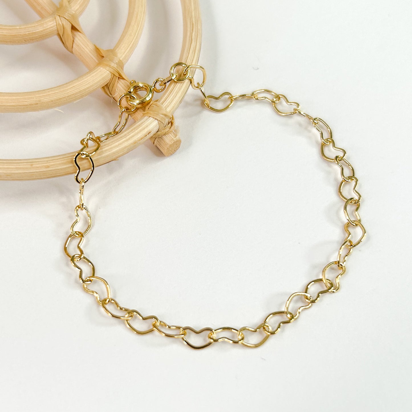 Heart Link Bracelet - 18K Gold Filled