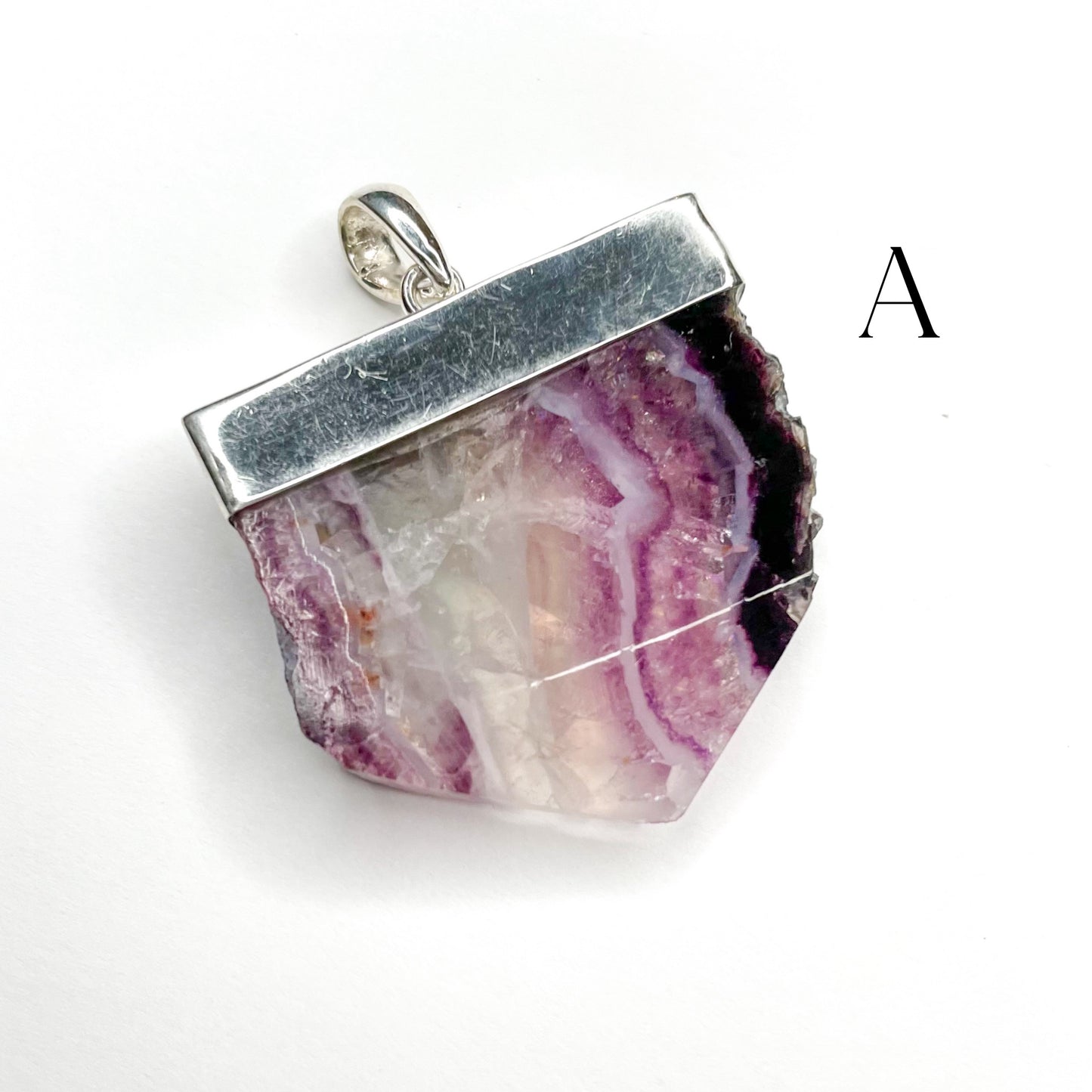Amethyst Chevron Flat Point - Solid Sterling Silver