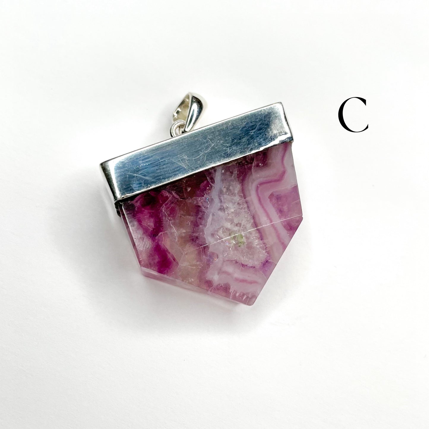 Amethyst Chevron Flat Point - Solid Sterling Silver