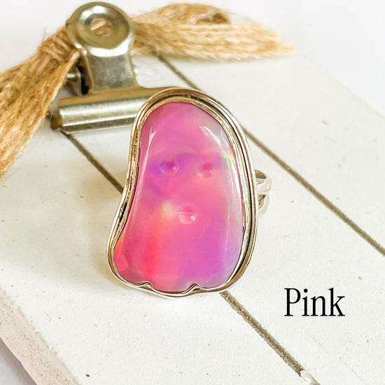 Galaxy Opal Ghost Rings - Solid Sterling Silver