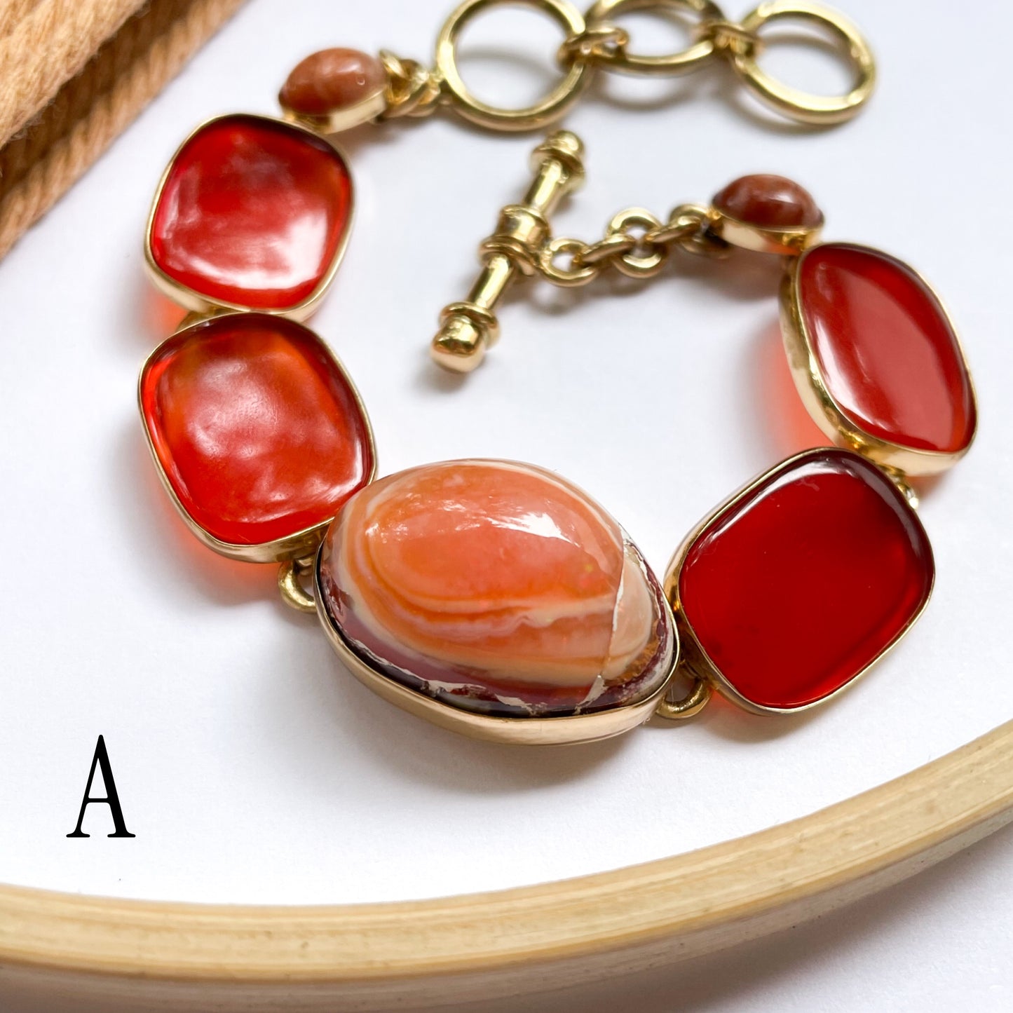 Carnielian & Mexican Fire Opal Bracelet - Alchemia