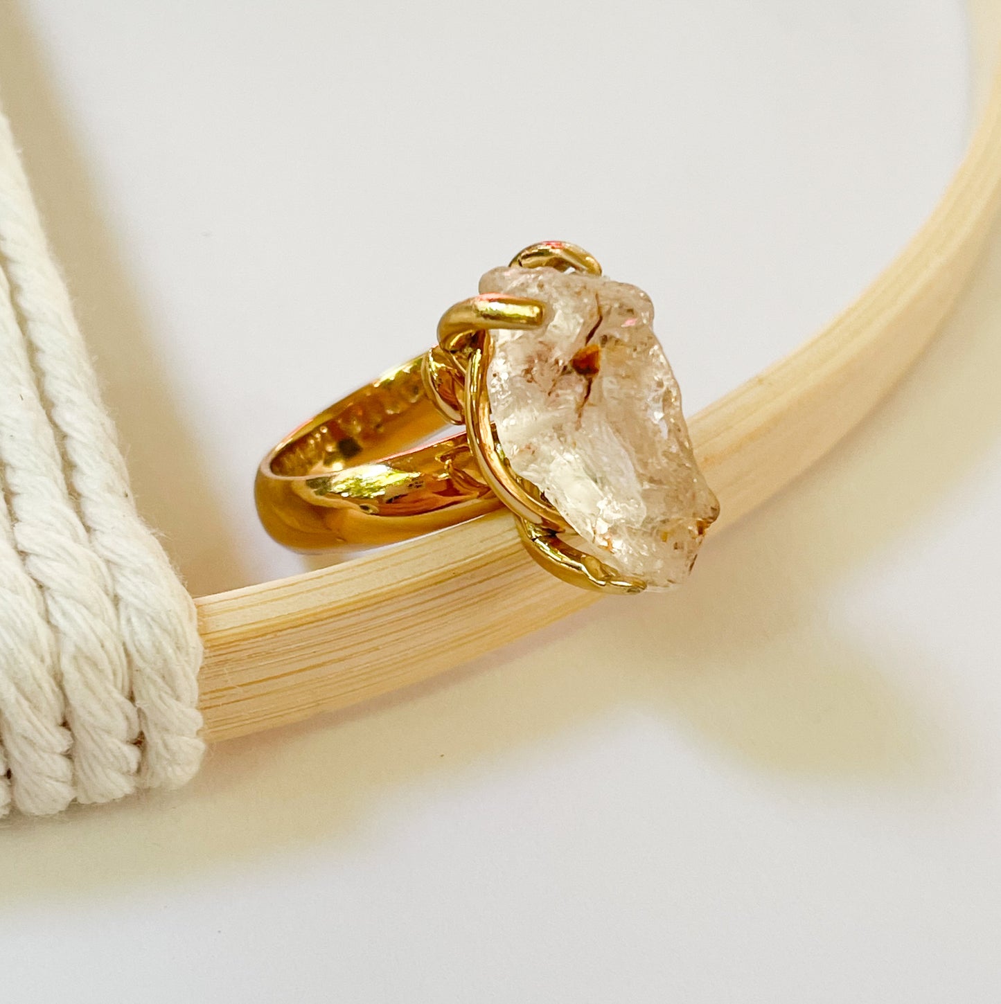 Raw Quartz Prong Ring - Alchemia Gold