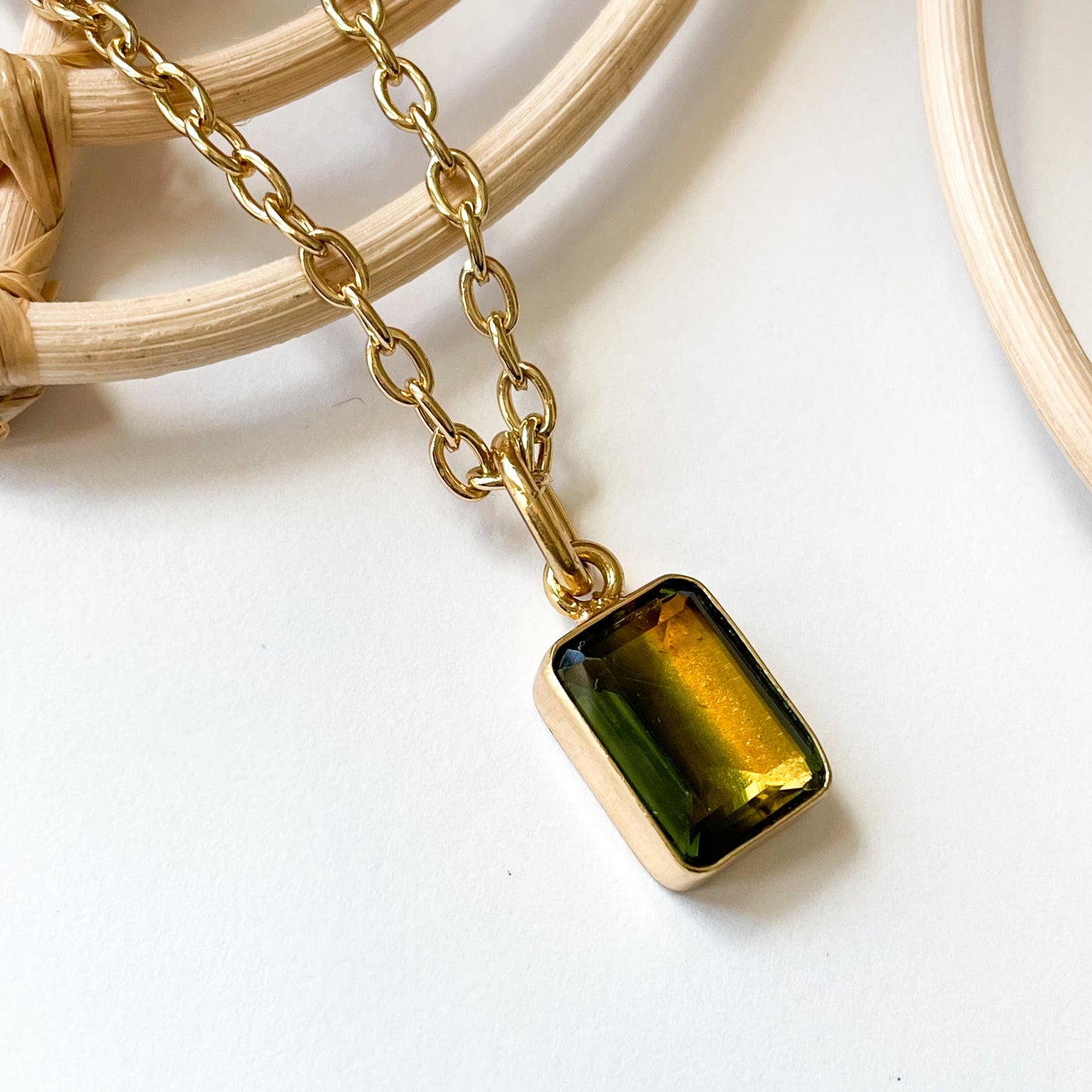 Green Bio-Color Amethyst Pendant - Alchemia